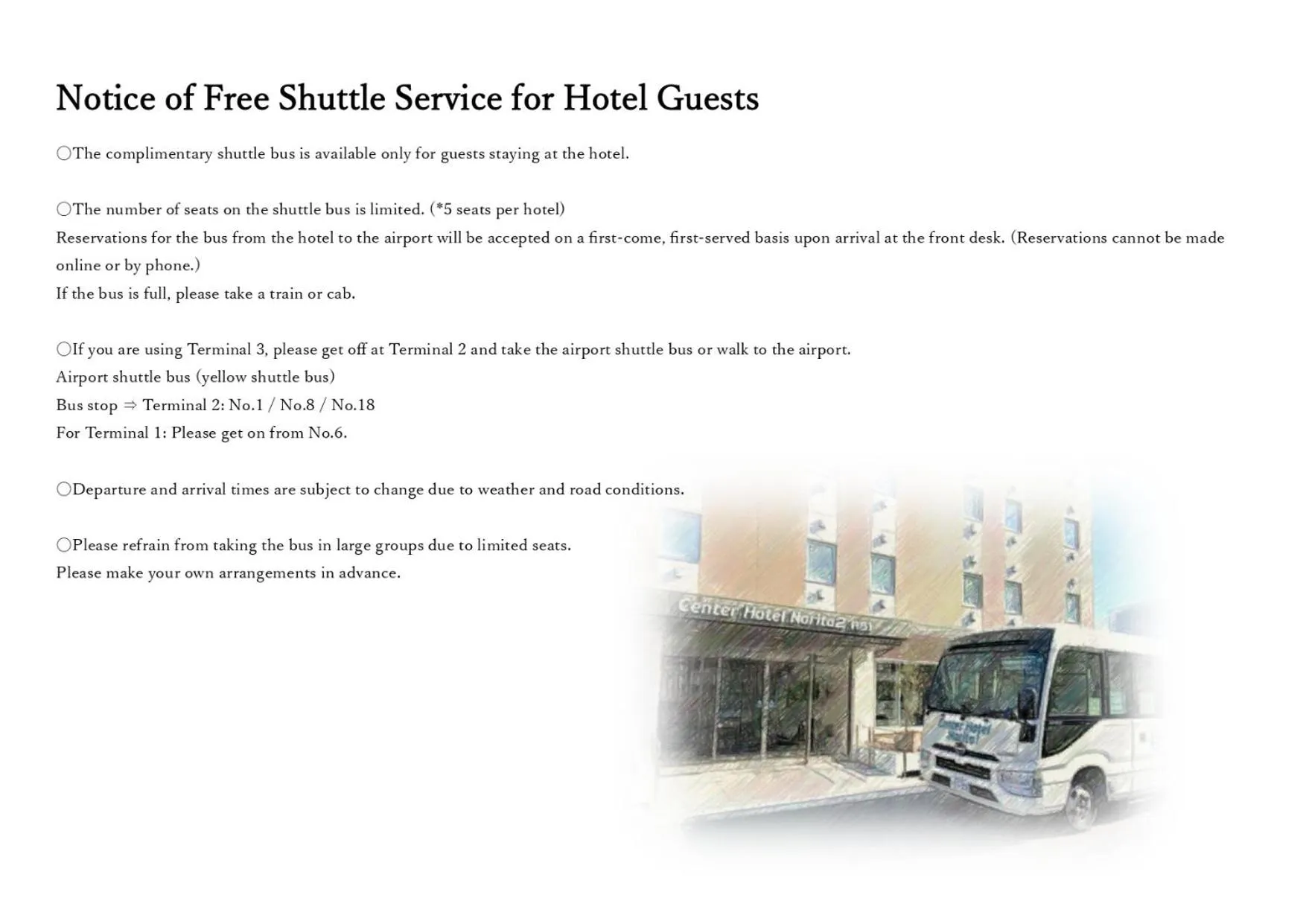 shuttle in Center Hotel Narita1