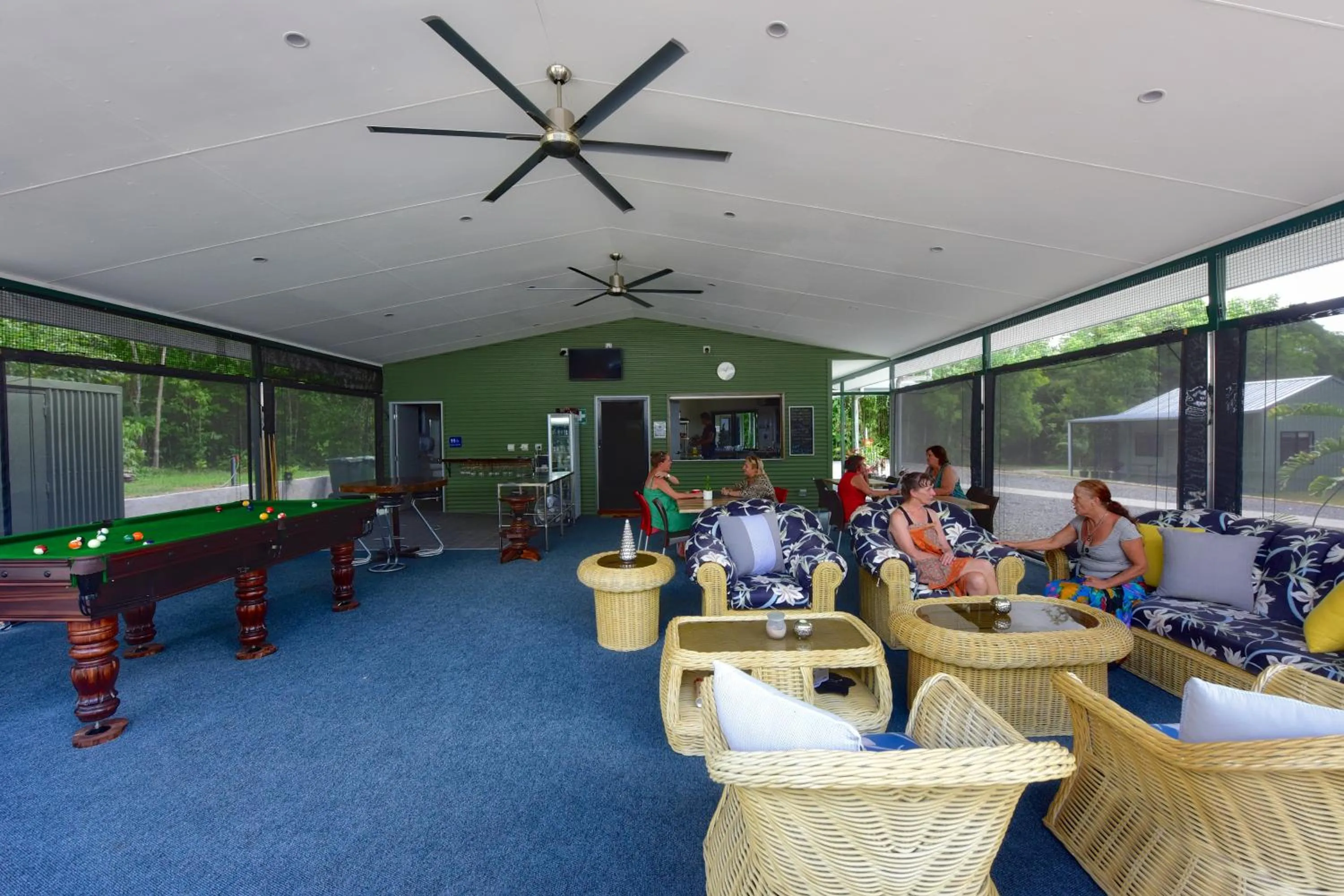 Communal lounge/ TV room in Daintree Peaks ECO Stays