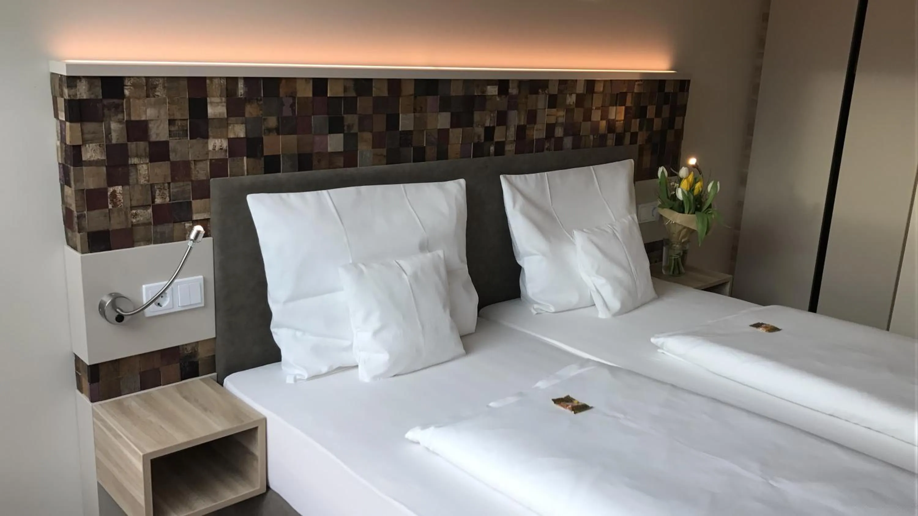 Bed in Weinhotel Wasem