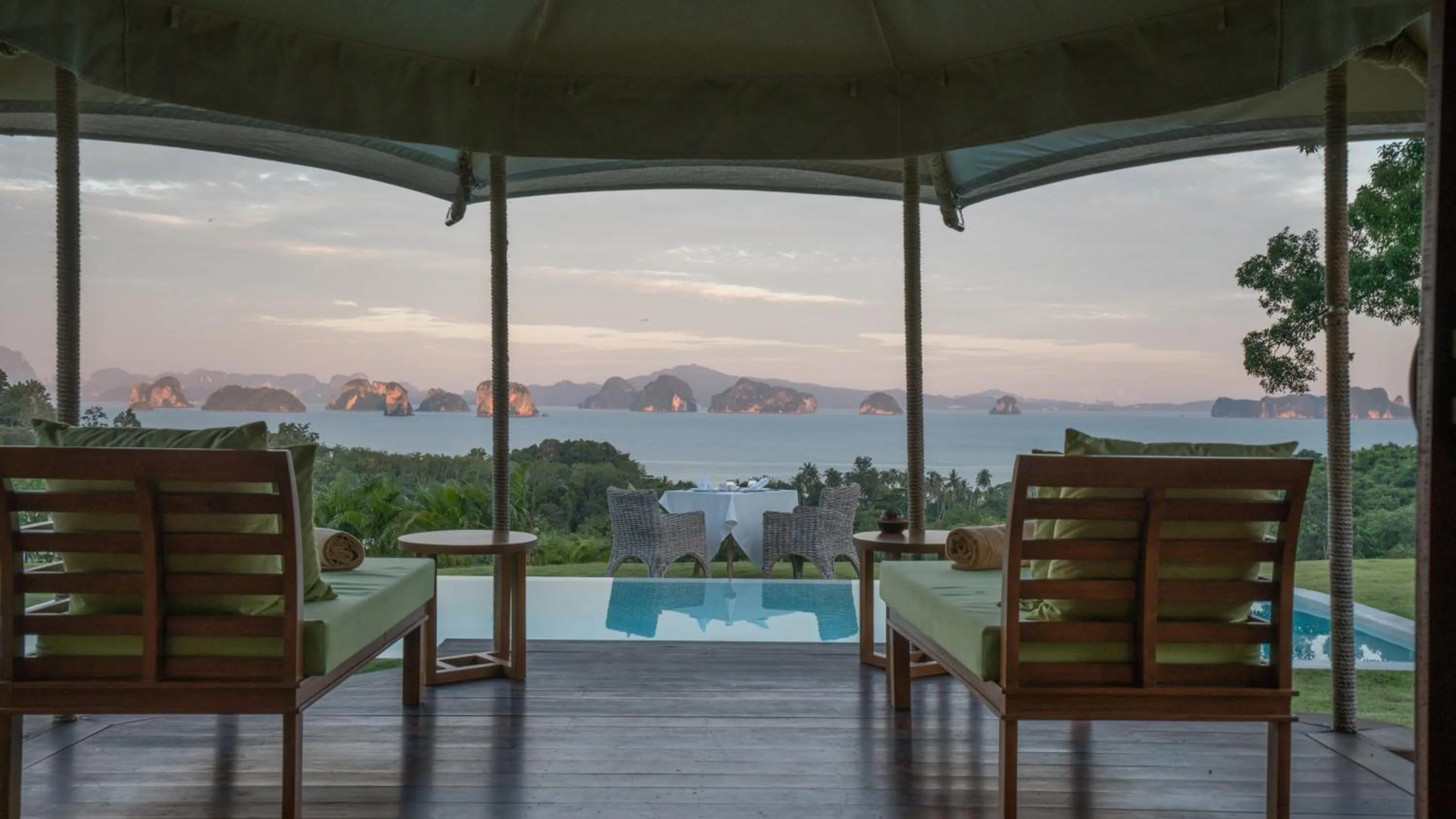 Pool view in 9 Hornbills Tented Camp