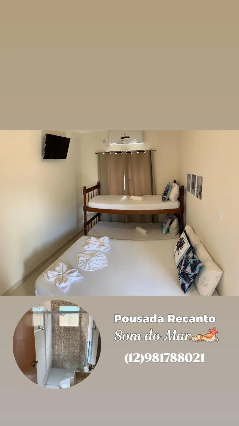 Bed in Pousada Recanto Som do Mar