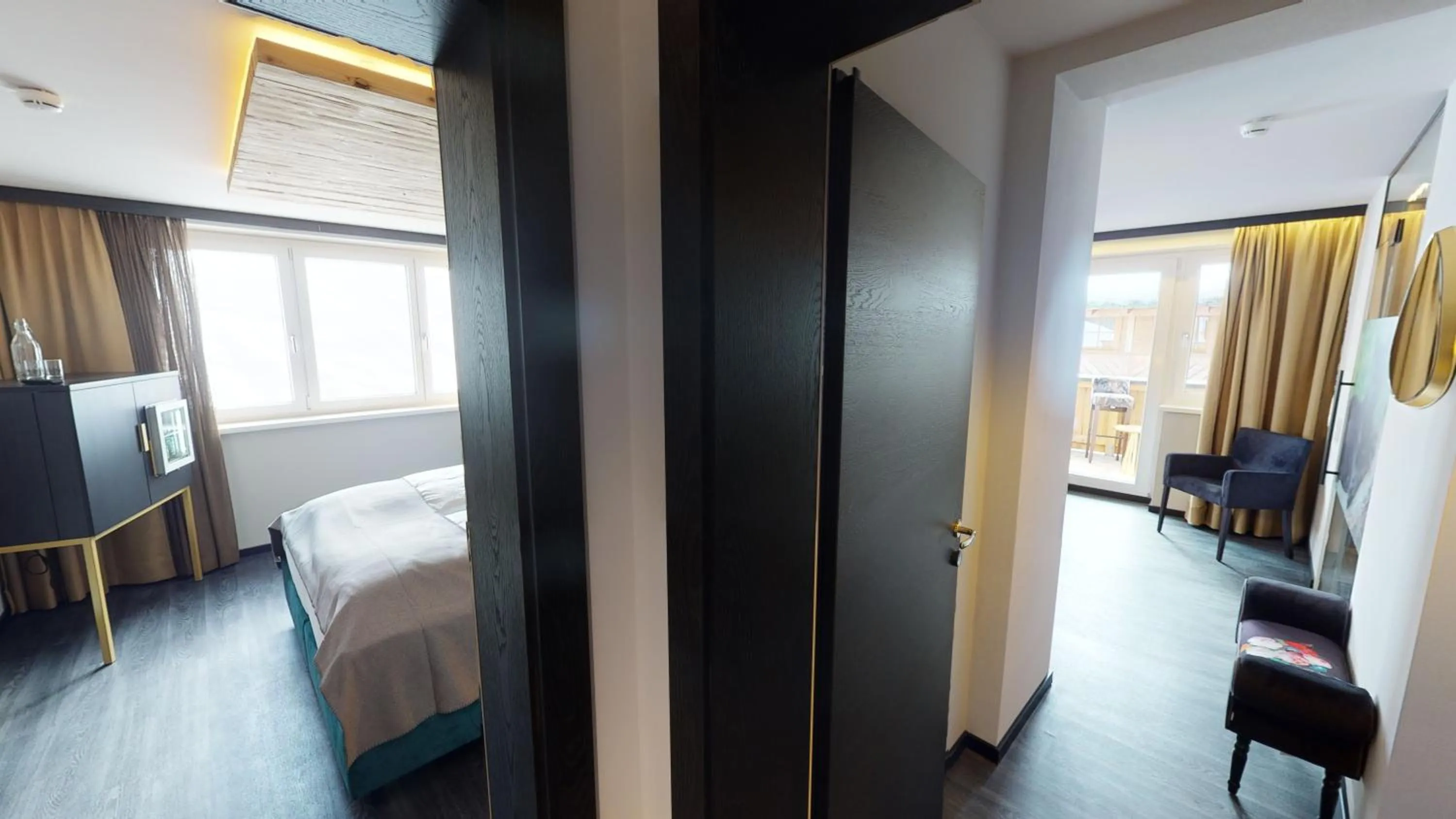 Living room, Bed in Hotel Panther'A