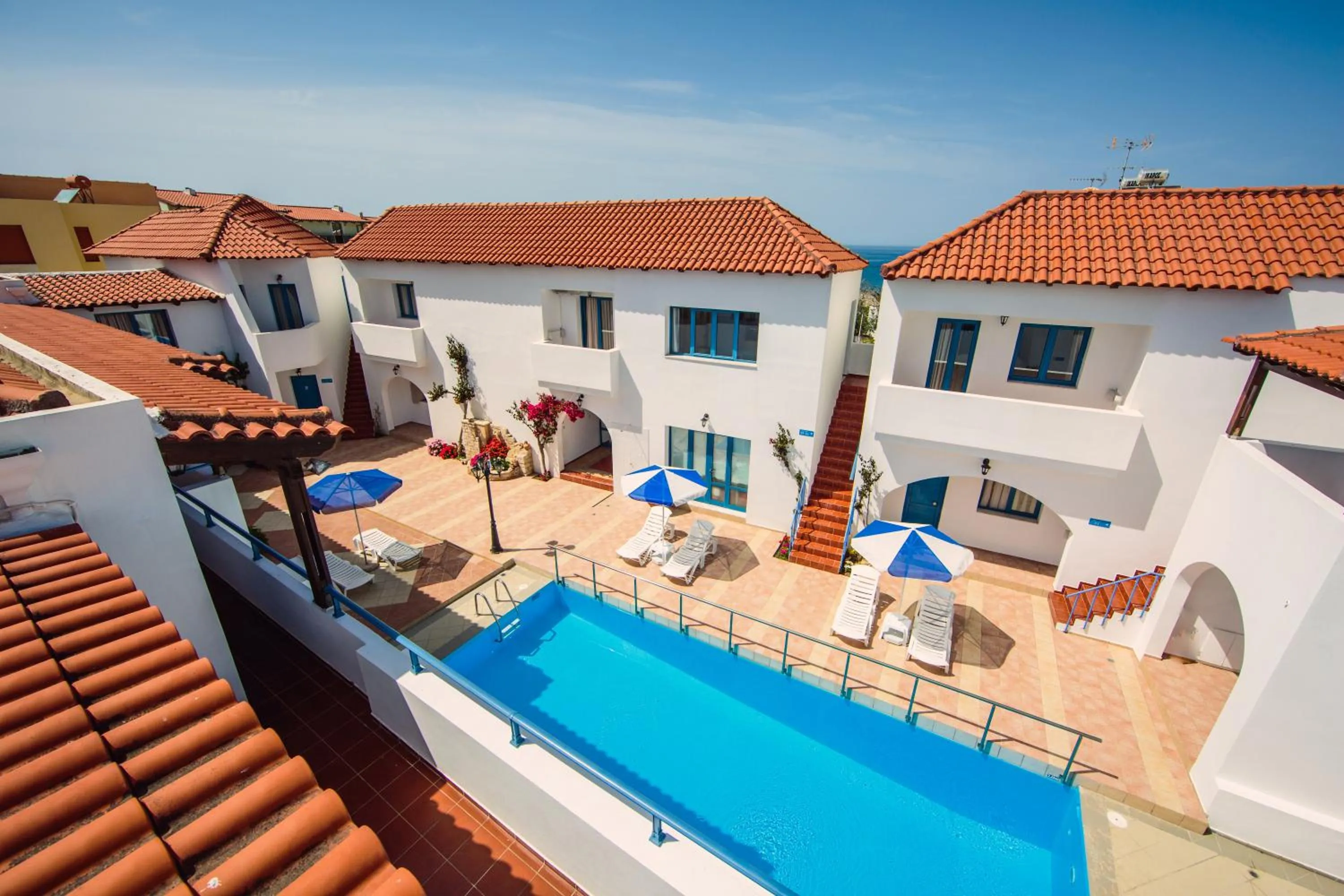 Pool view in Iliana Hotel