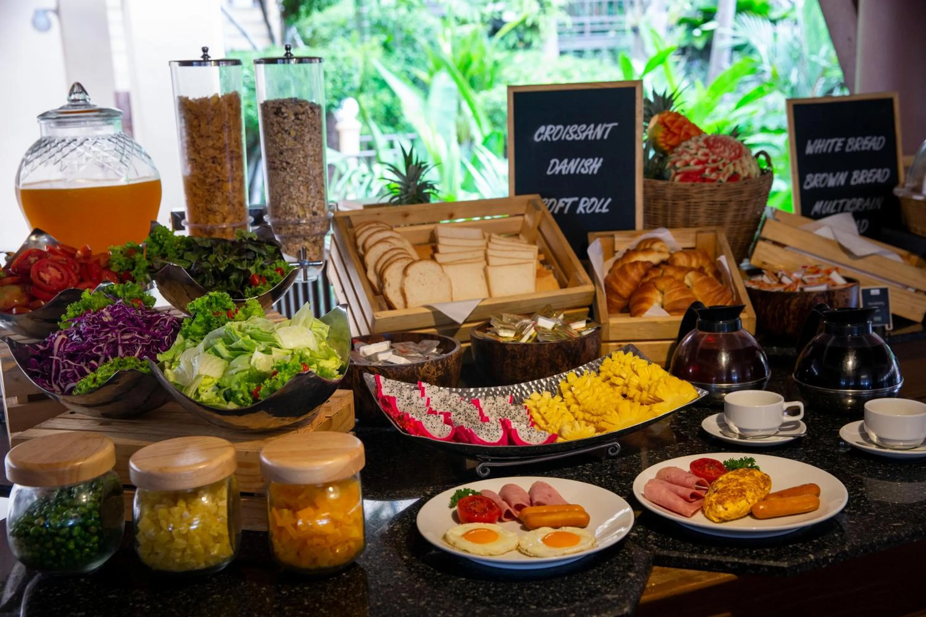 Buffet breakfast in Chanalai Garden Resort, Kata Beach