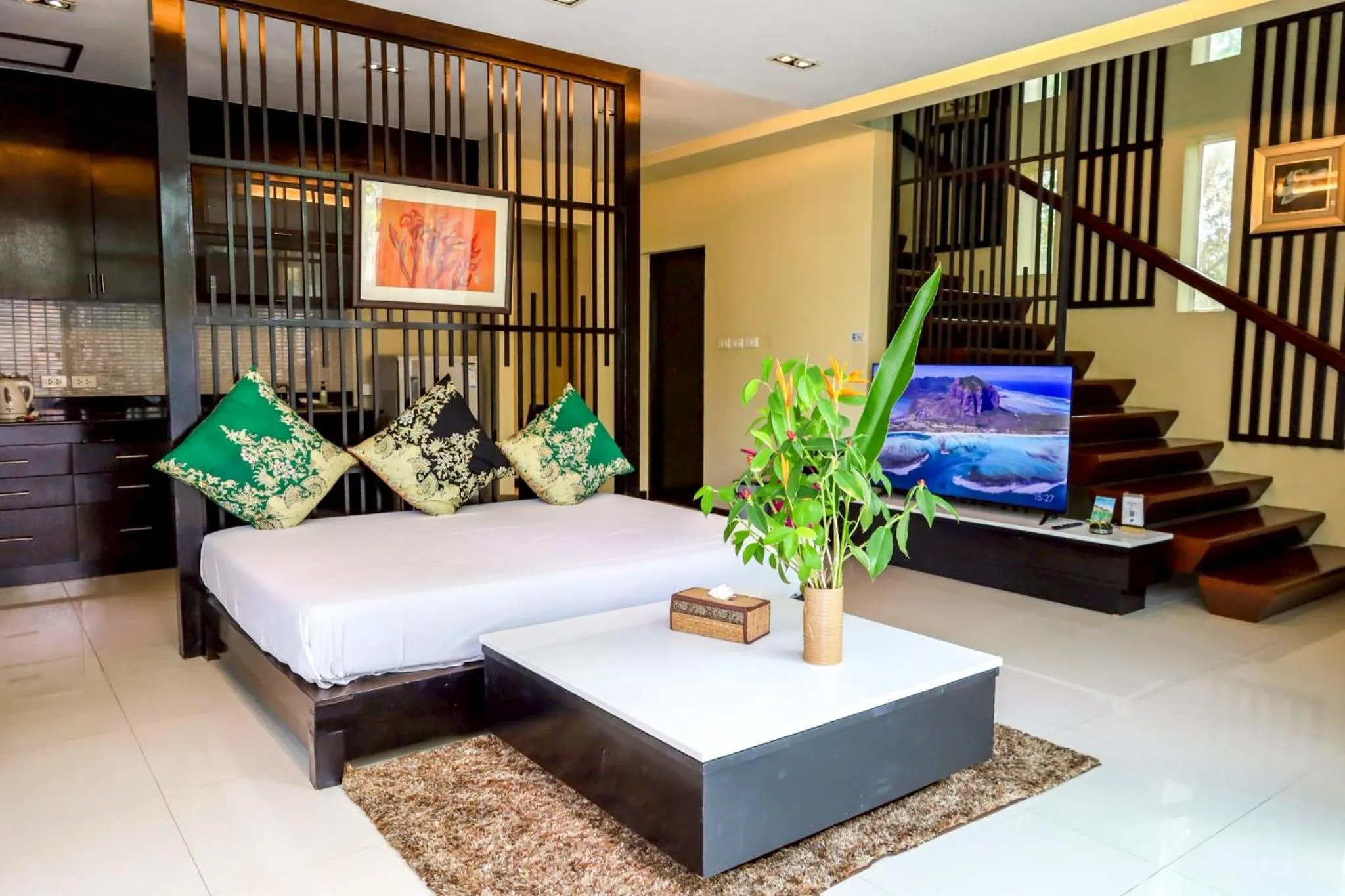 Living room, Bed in Peach Blossom Resort & Pool Villa - SHA Plus