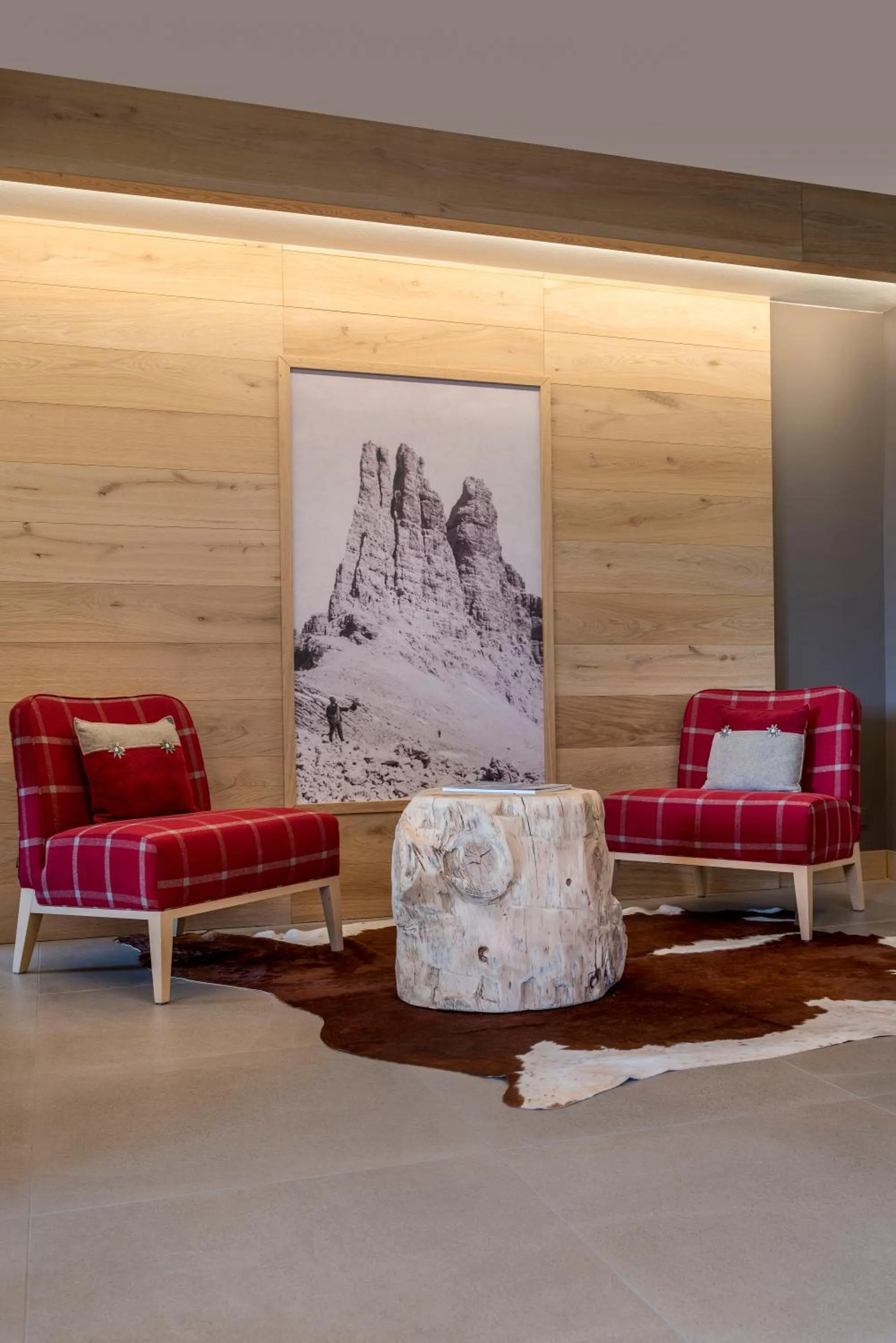 Communal lounge/ TV room in X Alp Hotel