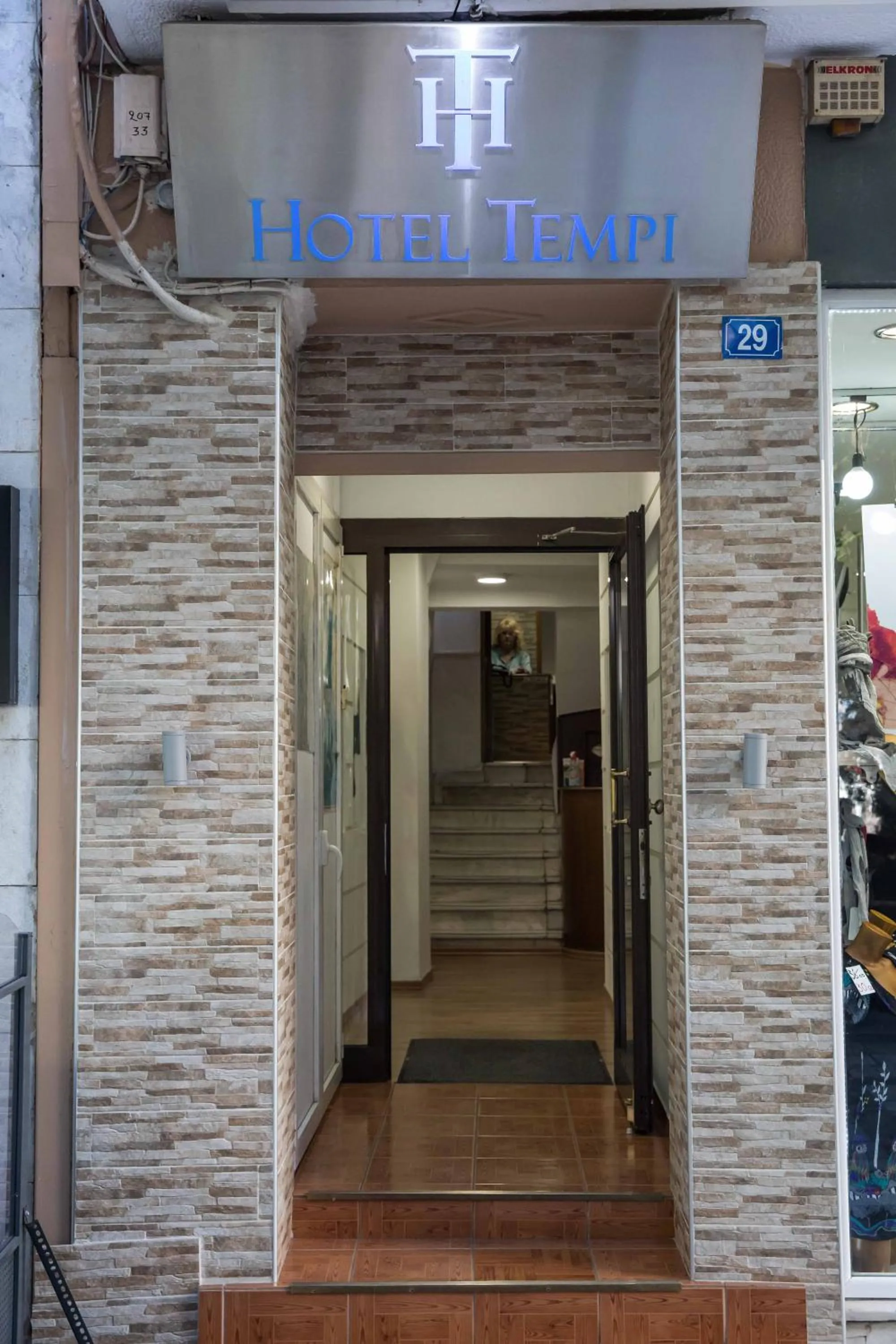 Facade/entrance in Tempi Hotel