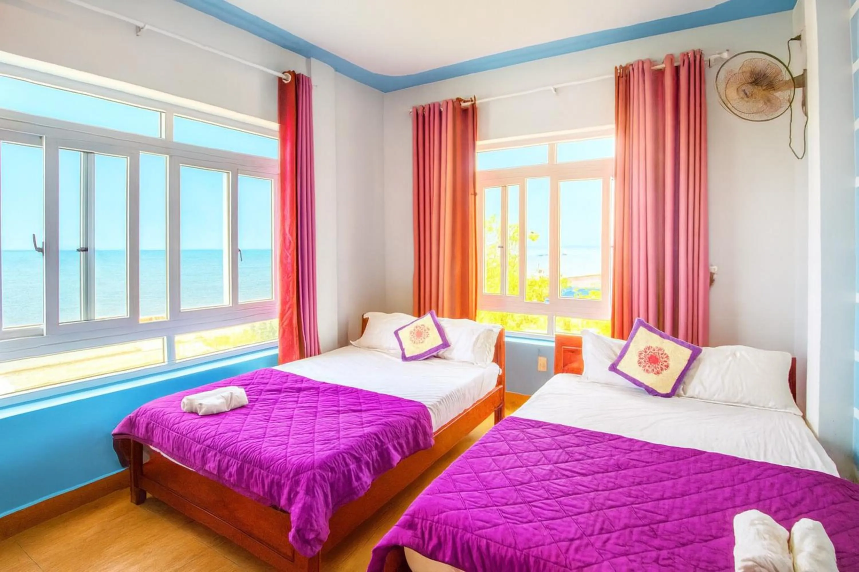 Bed in Thanh Tran Guesthouse Lý Sơn