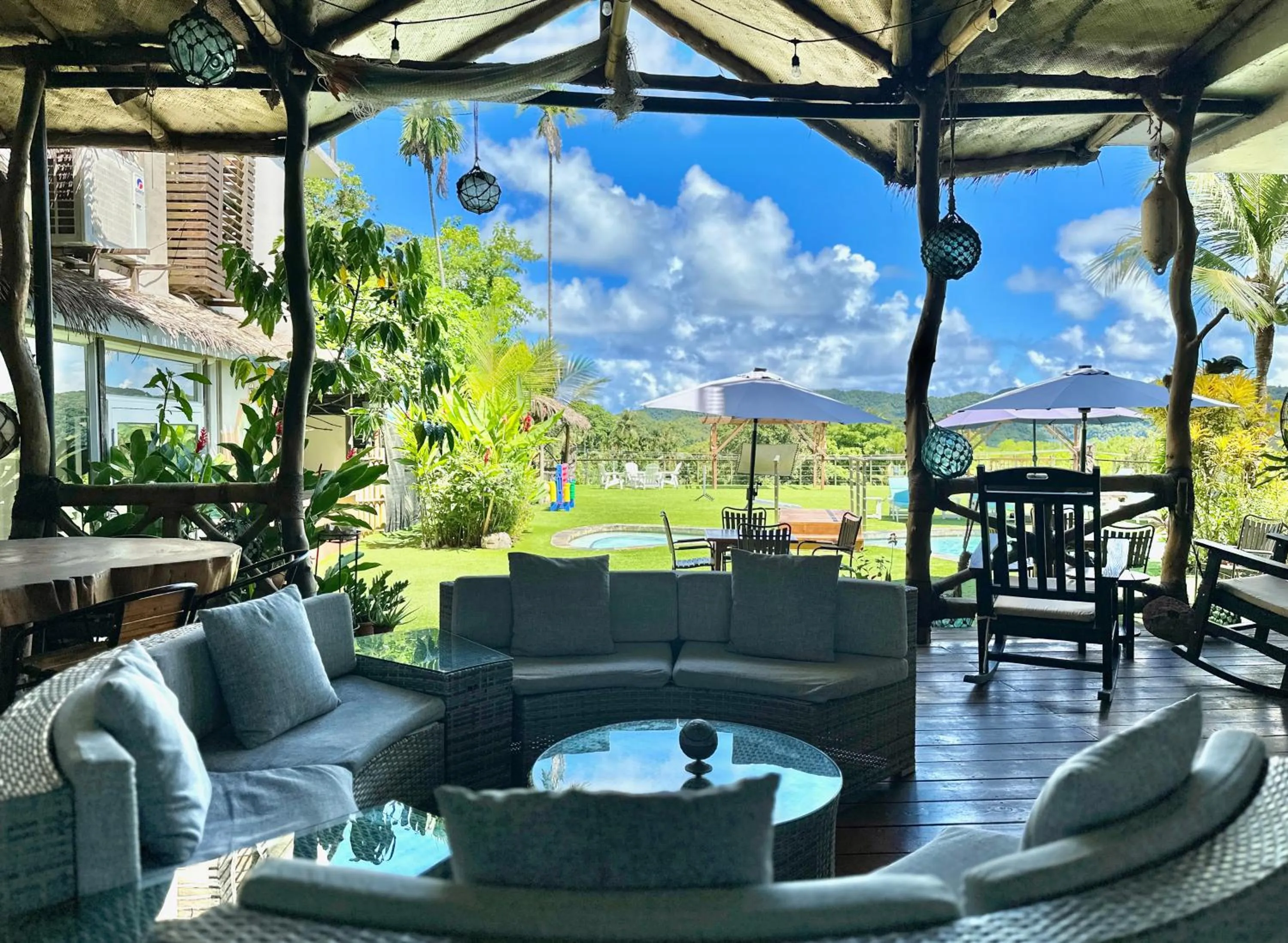 Pool view in Palau Central Hotel