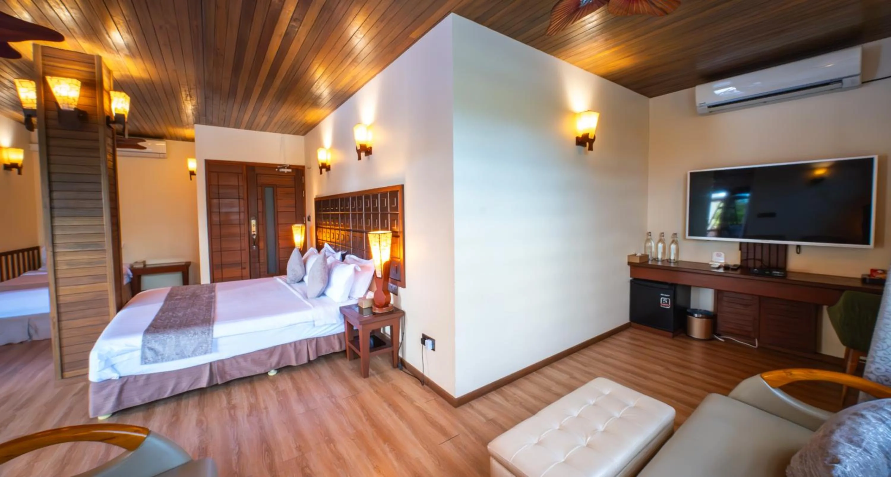 Living room, Bed in Araamu Hotels Maldives at Dhiffushi