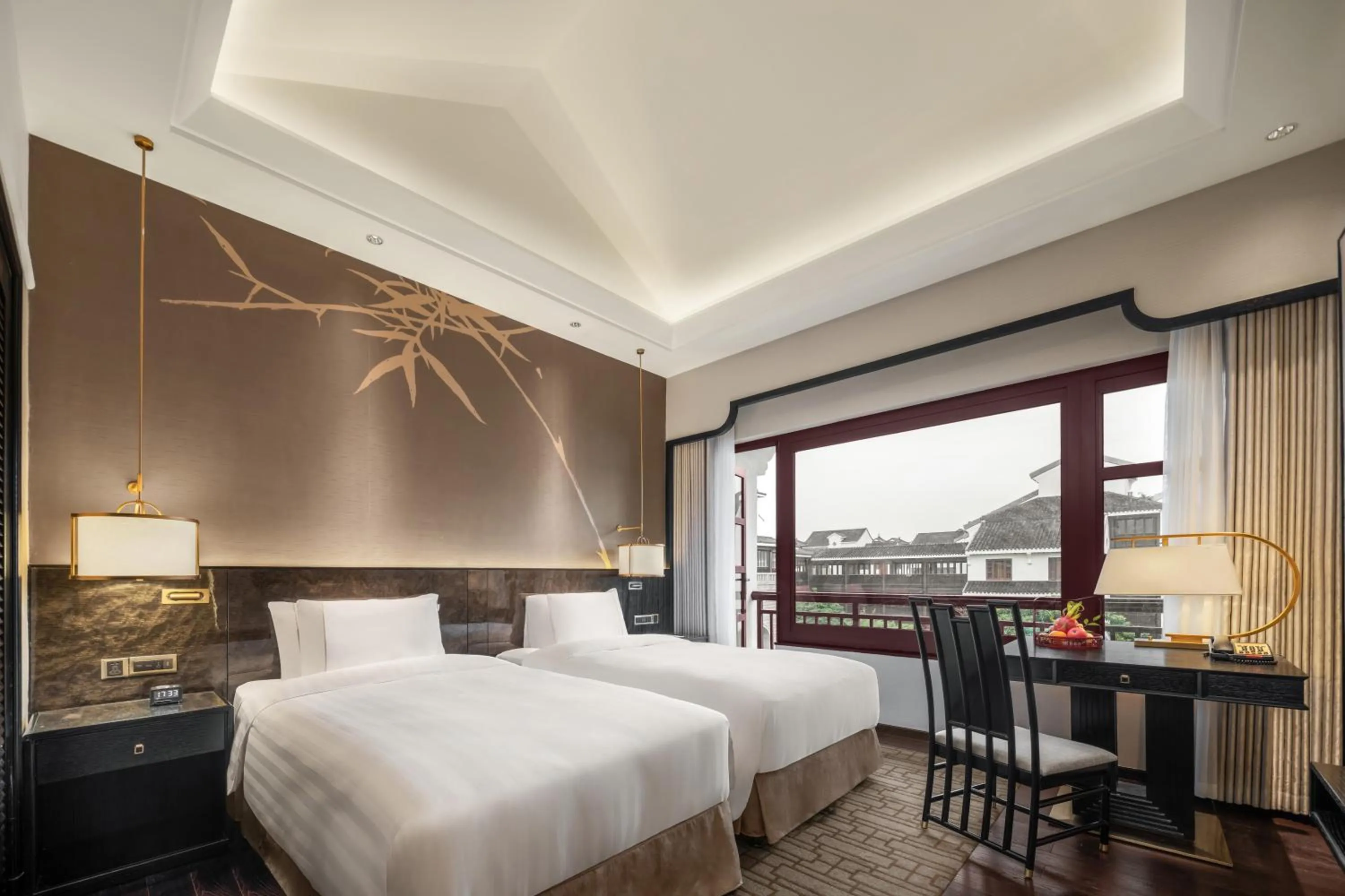 Living room, Bed in Pan Pacific Suzhou -Including unlimited access to the 4A-level Panmen Scenic Area