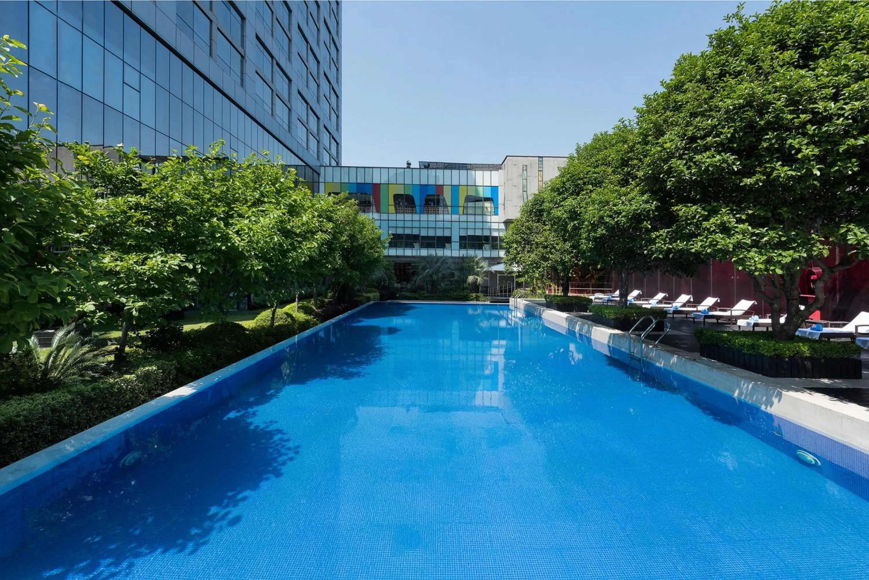 Swimming pool in Grand Mercure Shanghai Century Park- Free Shuttle Bus to SNIEC