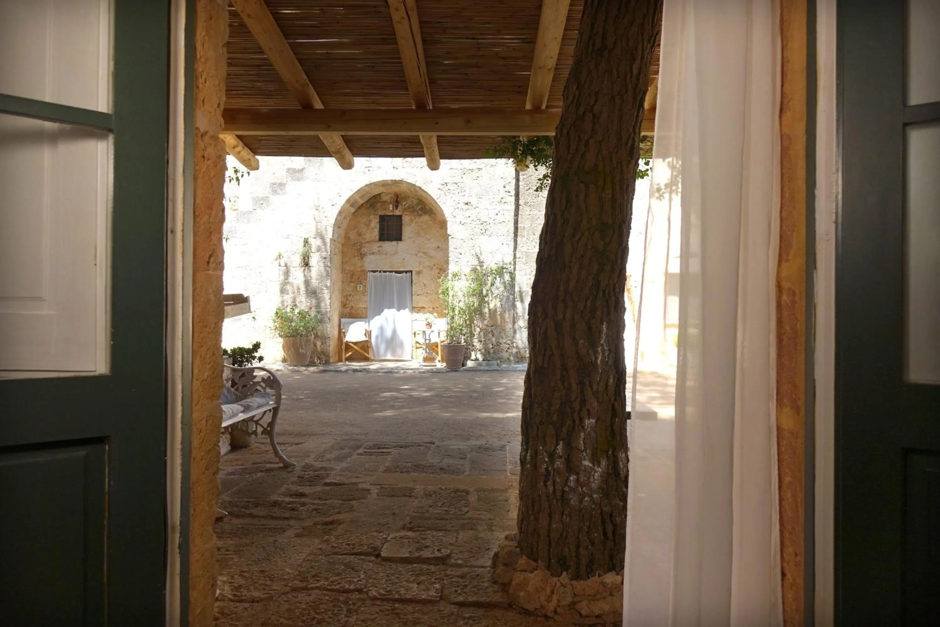 Inner courtyard view in Masseria Cristo