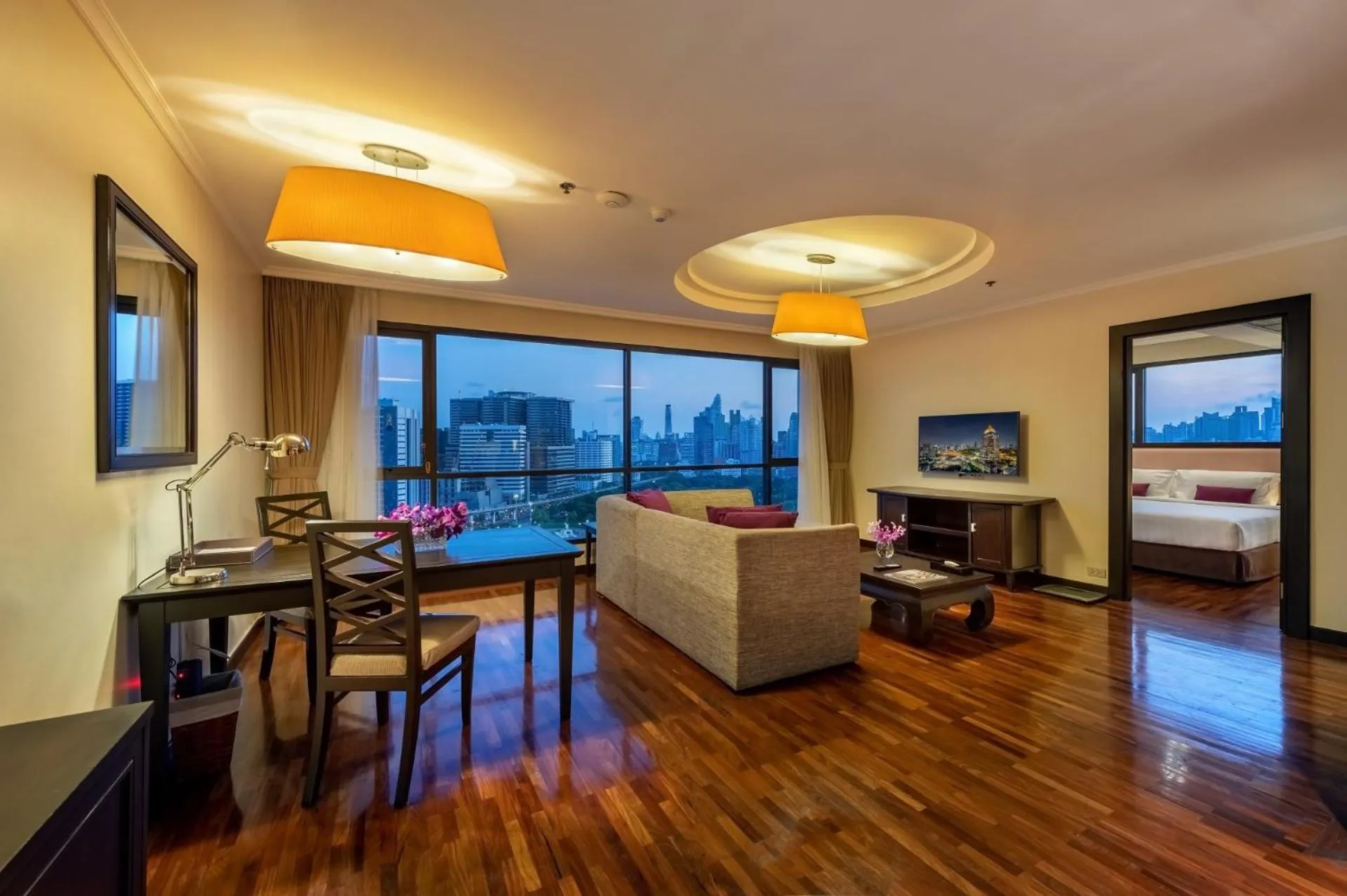 Living room in Bandara Suites Silom, Bangkok