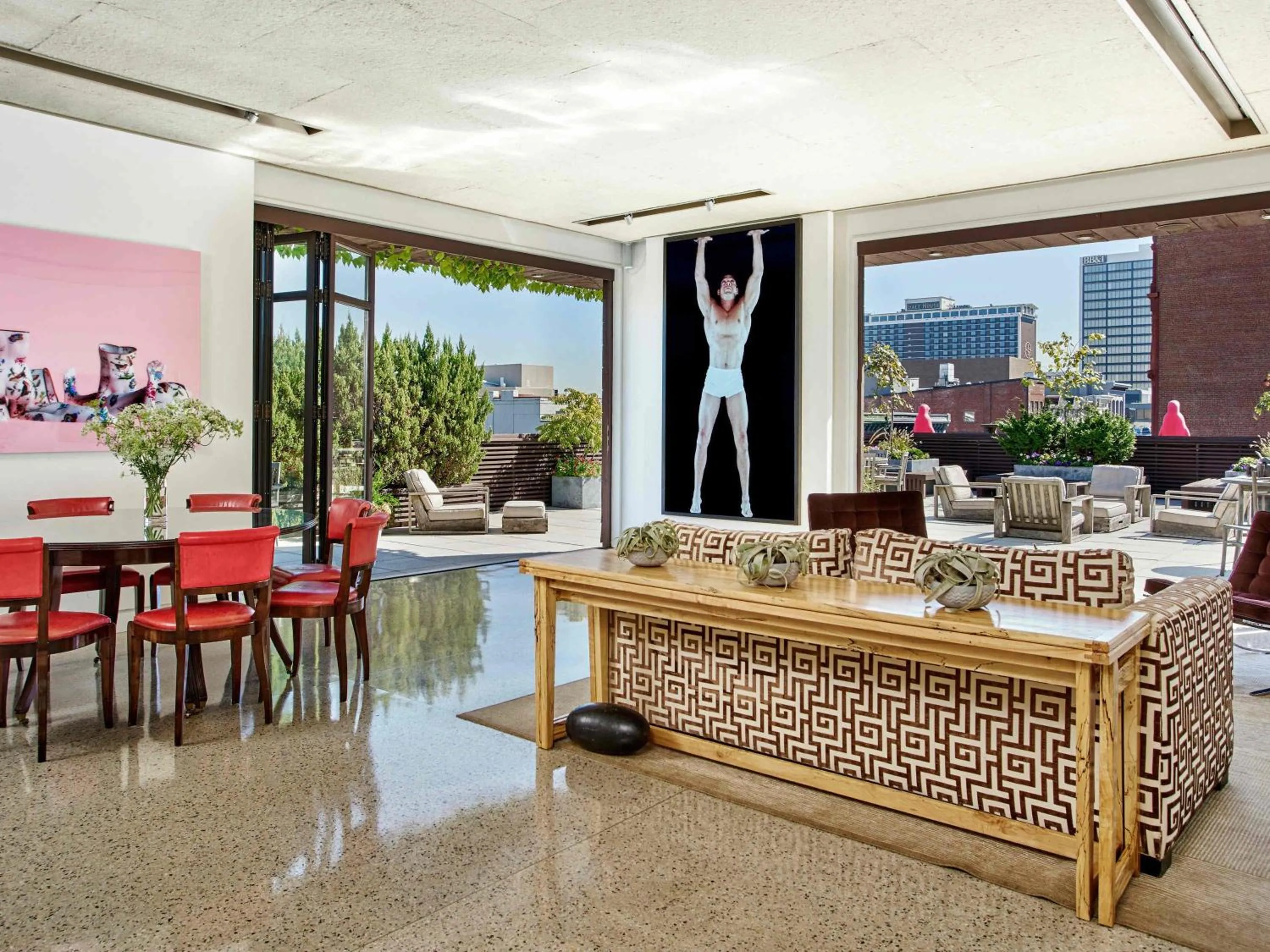 Bedroom in 21c Museum Hotel Louisville