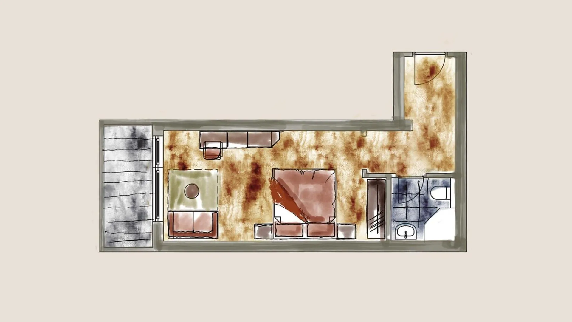 Floor plan in Hotel Königsblick by keyone