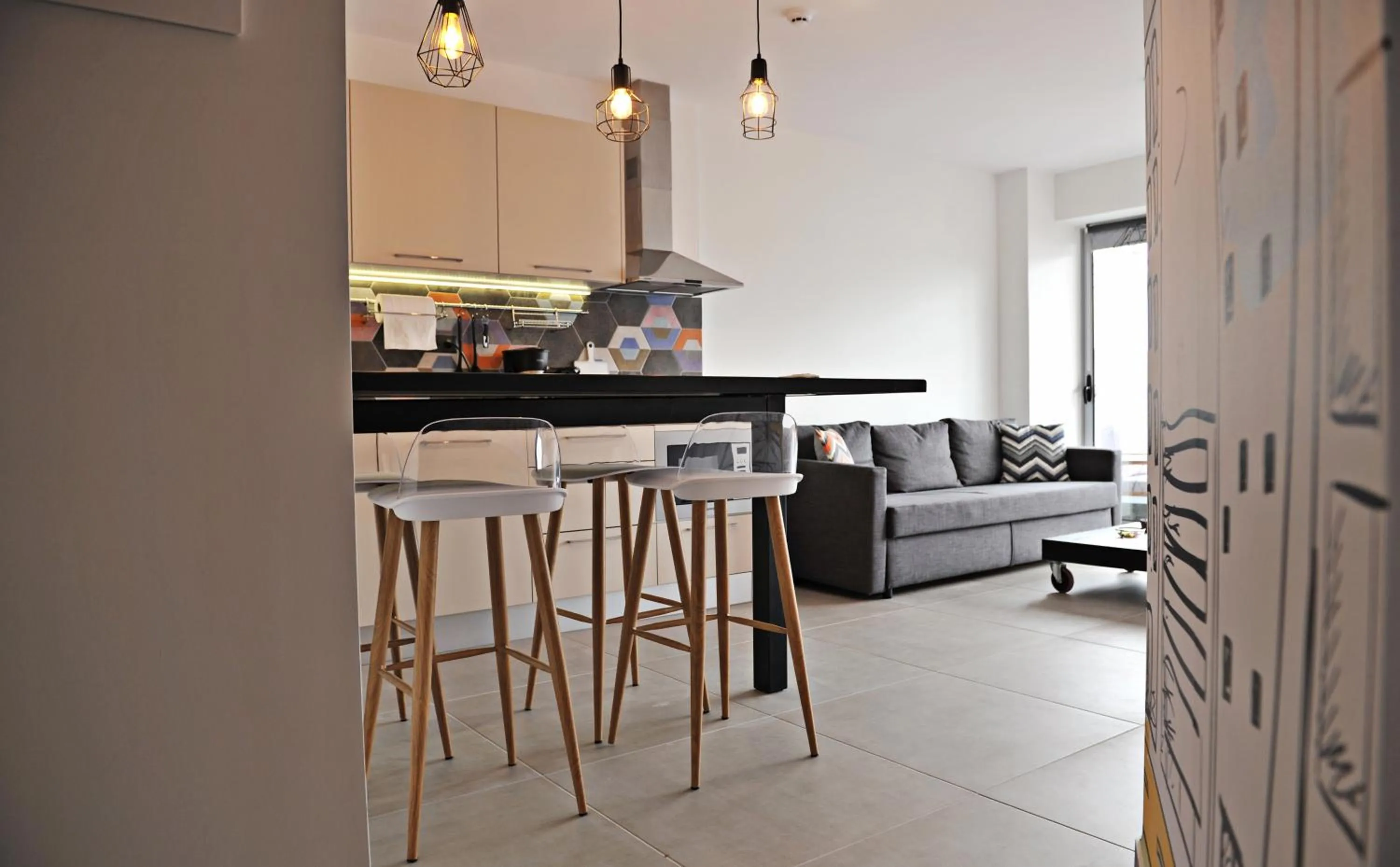 Living room in The Athenians Modern Apartments