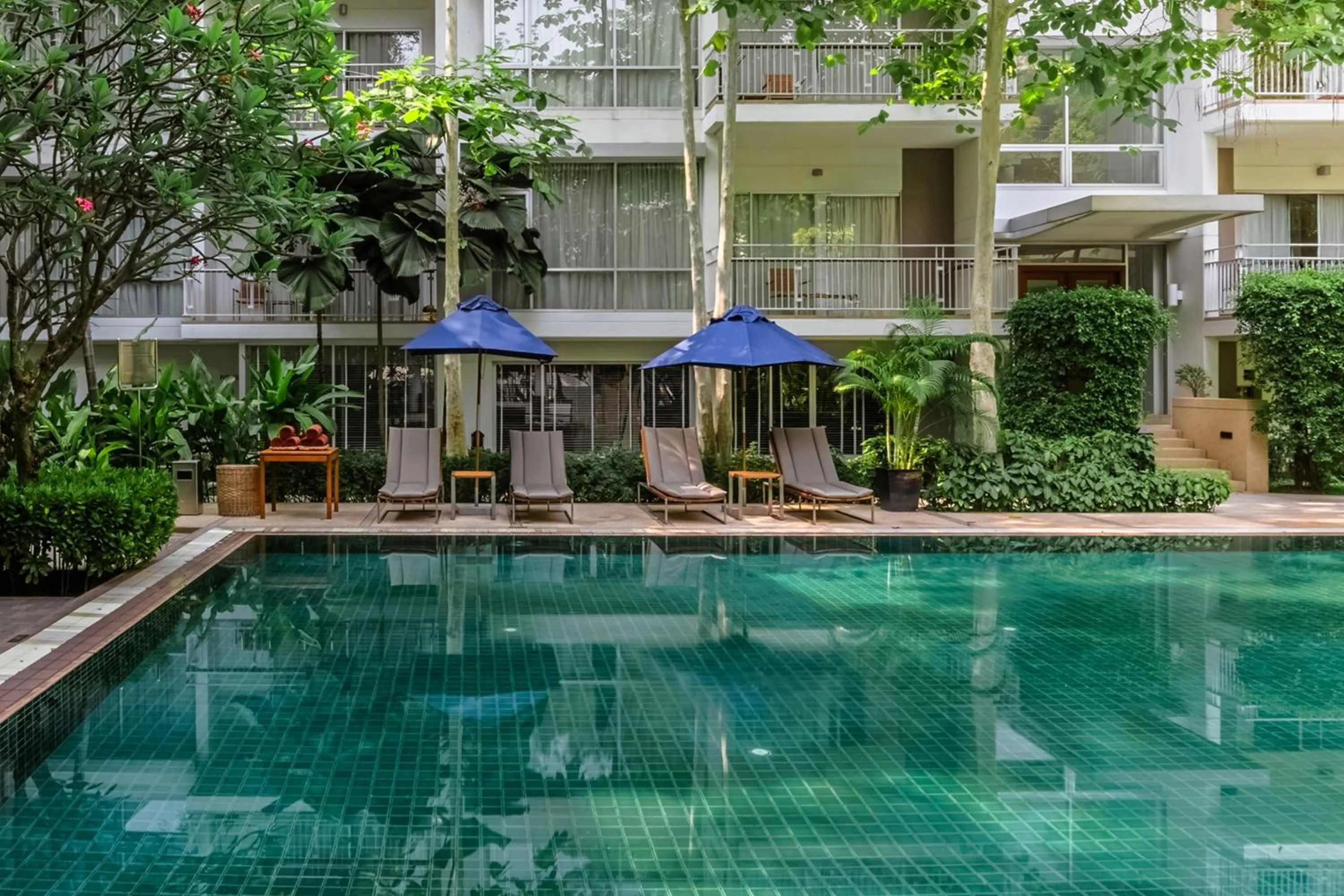 Pool view in The Park Nine Hotel Srinakarin