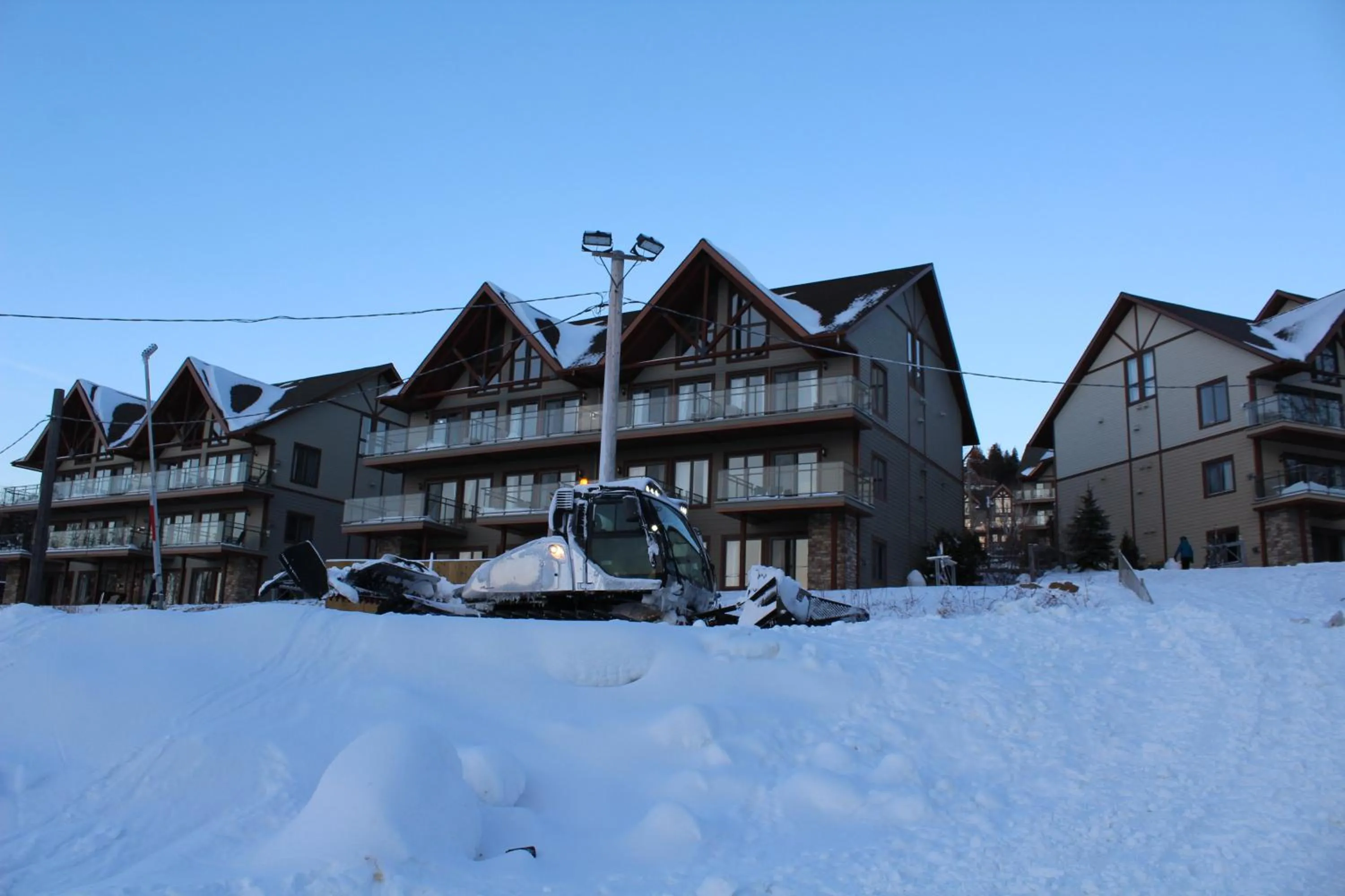 Skiing in Au pied des pentes