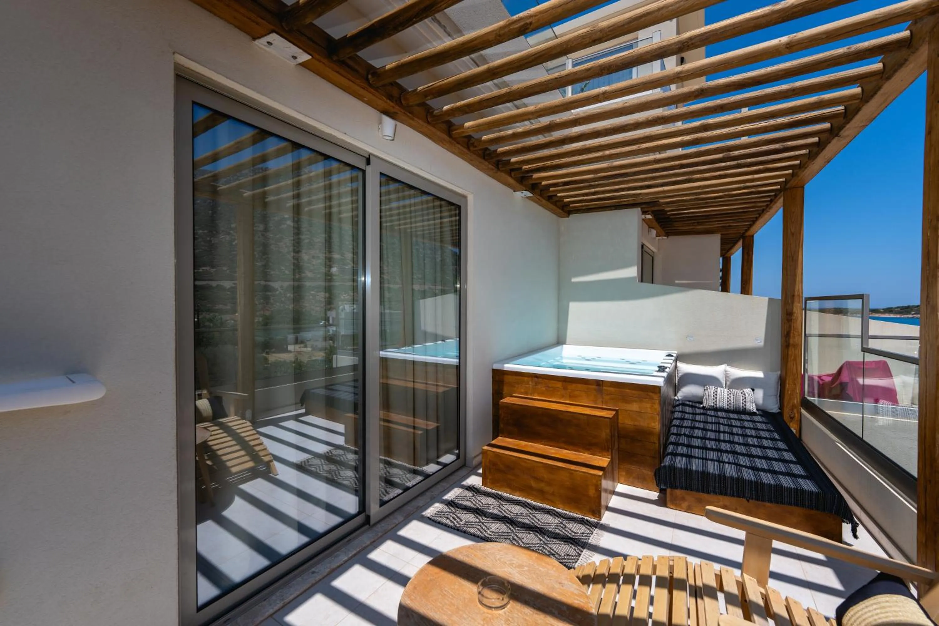 Balcony/Terrace in Nostos Beach Boutique Hotel