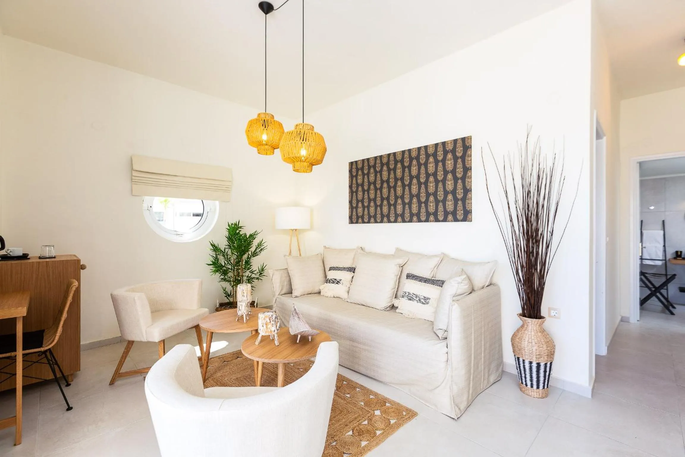 Living room in Nostos Beach Boutique Hotel