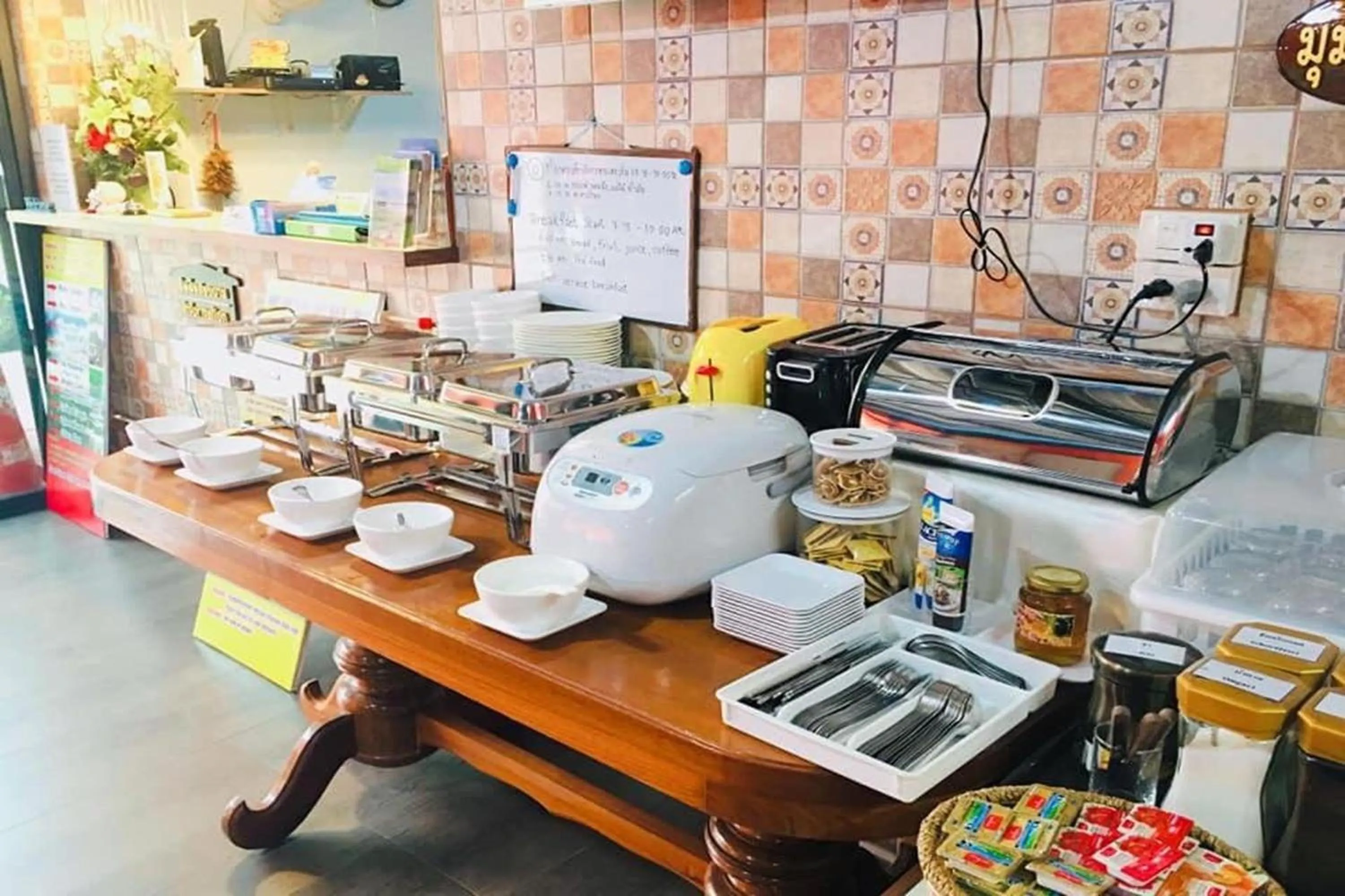 Buffet breakfast in Chat House Chiang Rai