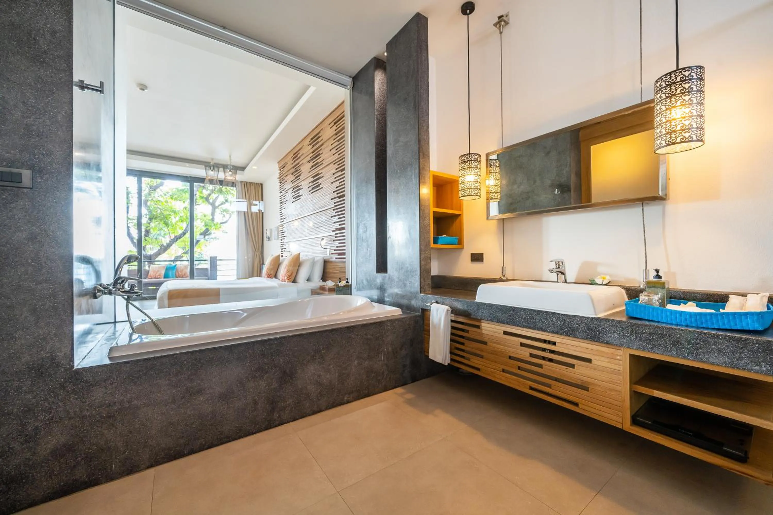 Bathroom, Bed in Sai Kaew Beach Resort