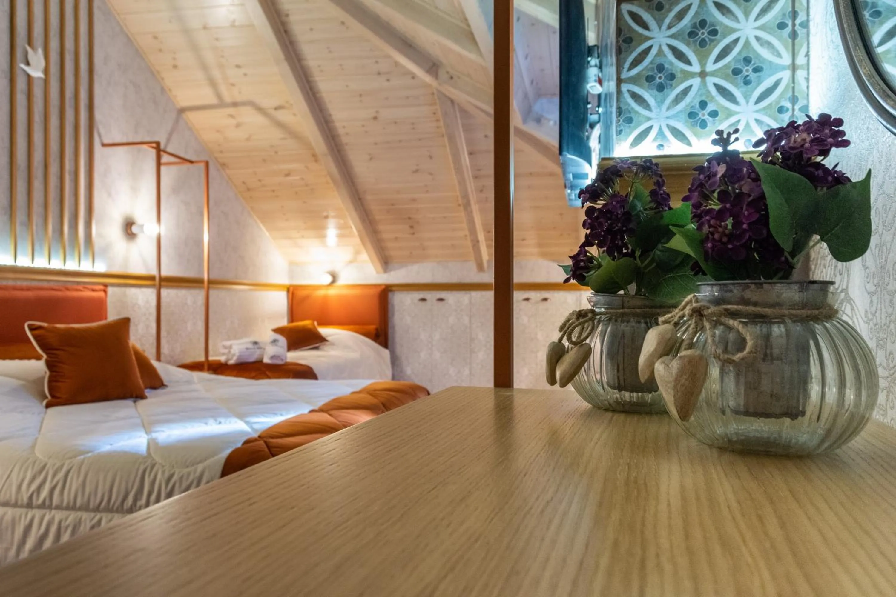 Decorative detail, Bed in Villa Virginia Hotel