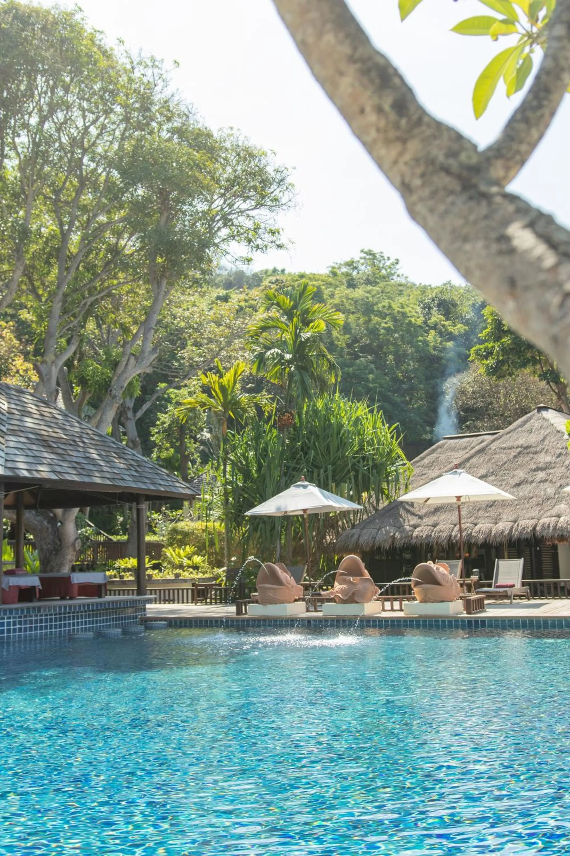 Swimming pool in Le Vimarn Cottages & Spa