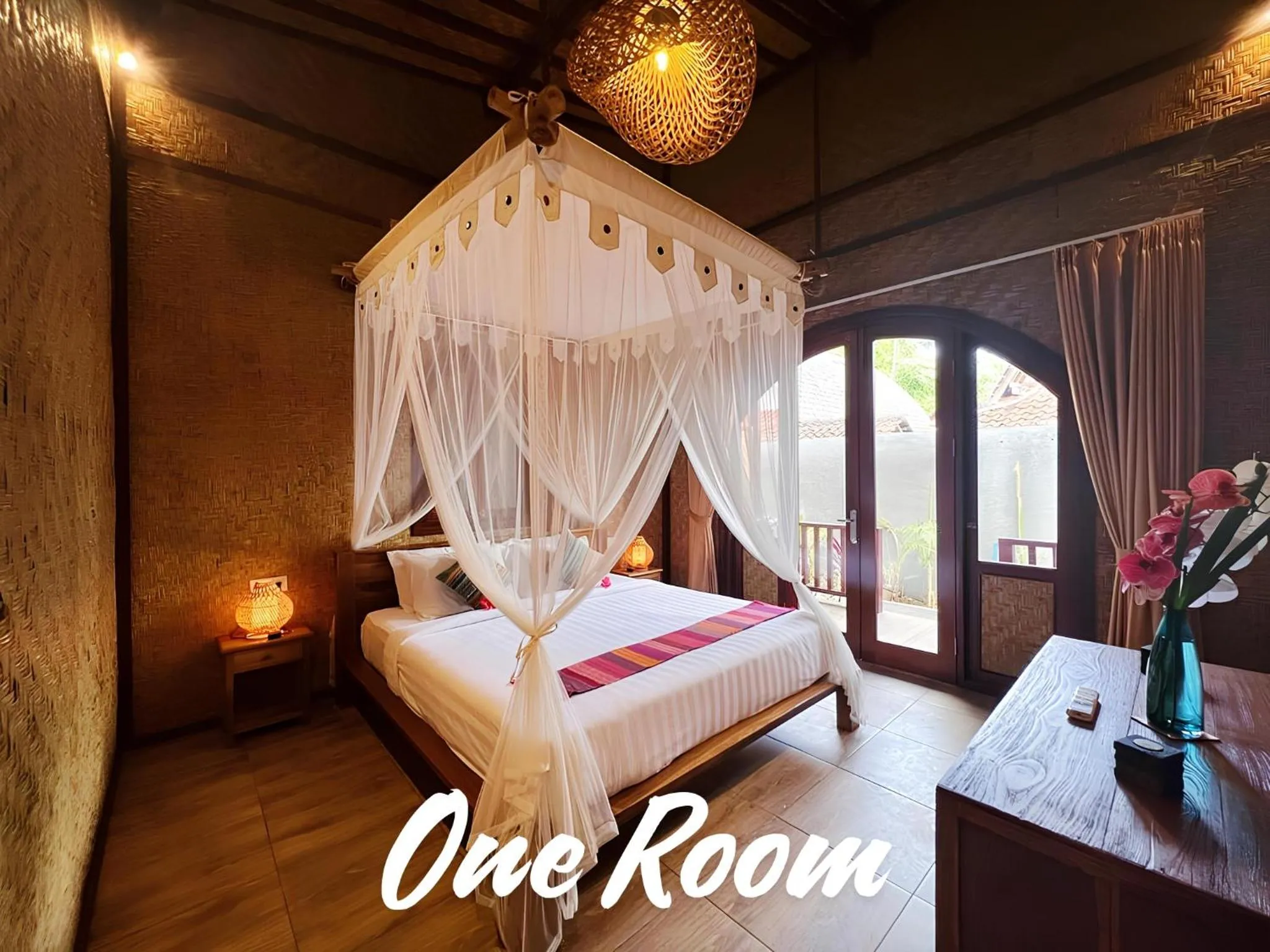 Bed in Uluwatu Lumbung Cottages
