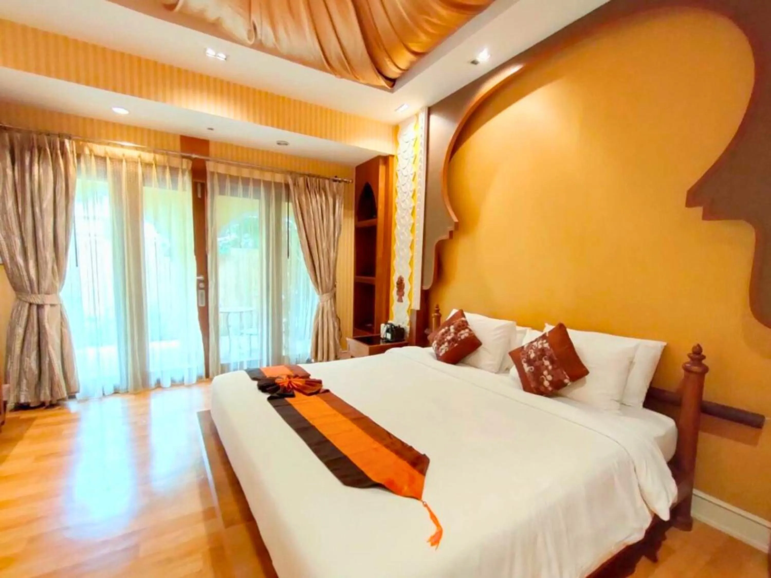 Bed in Vartika Resovilla Kuiburi Beach Resort and Villas