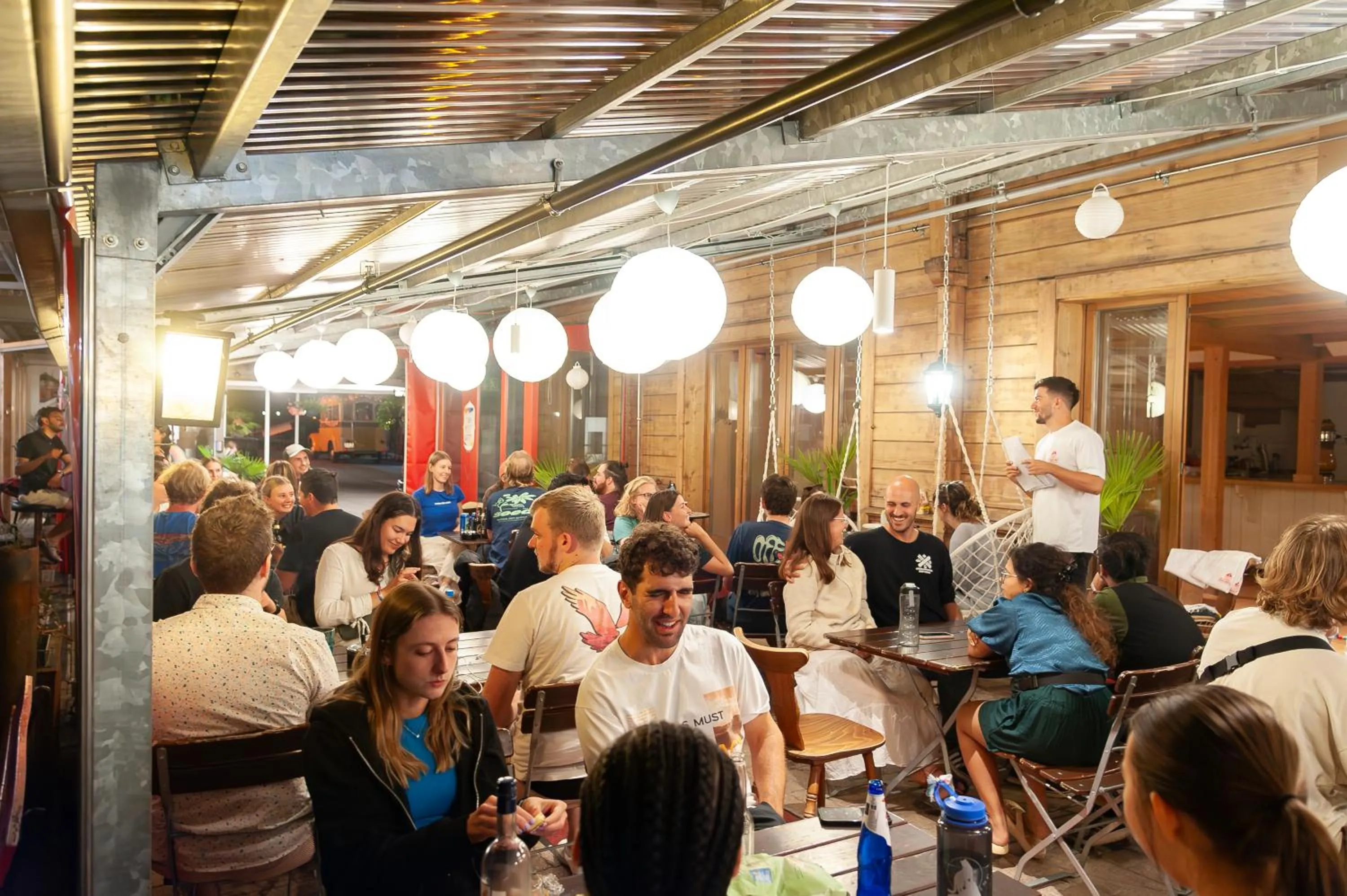 Evening entertainment in Balmers Hostel