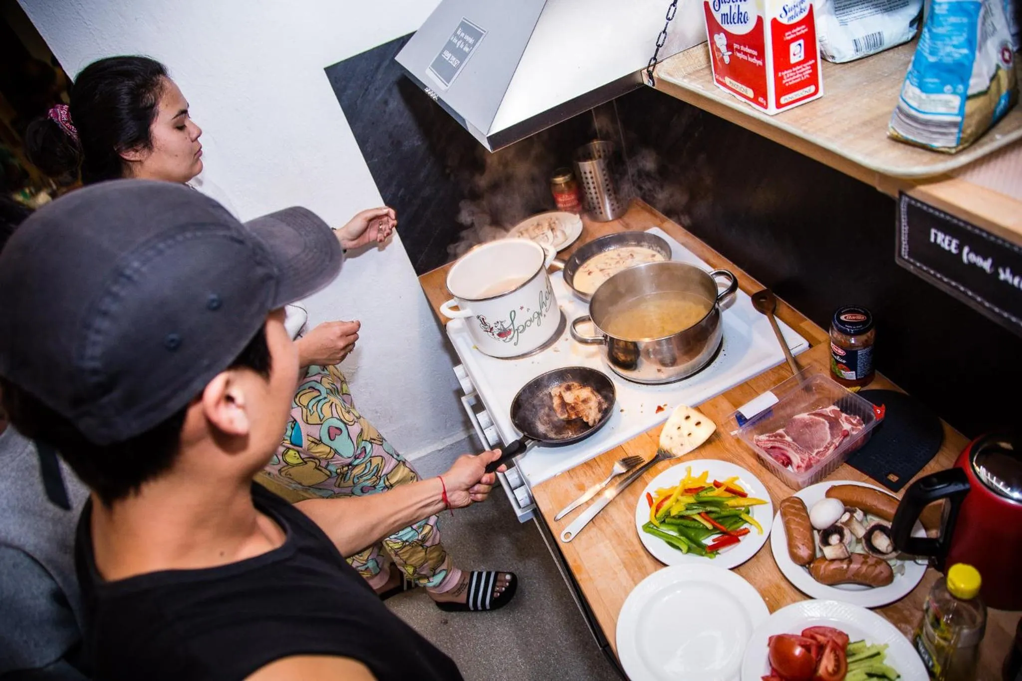 Communal kitchen in Balmers Hostel