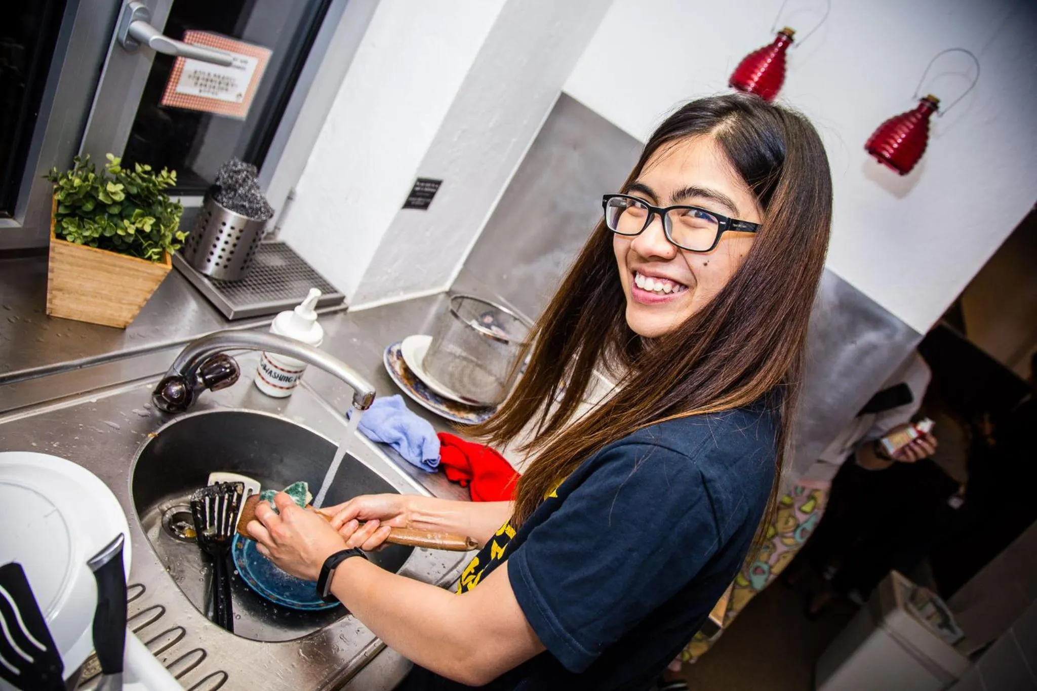Communal kitchen in Balmers Hostel