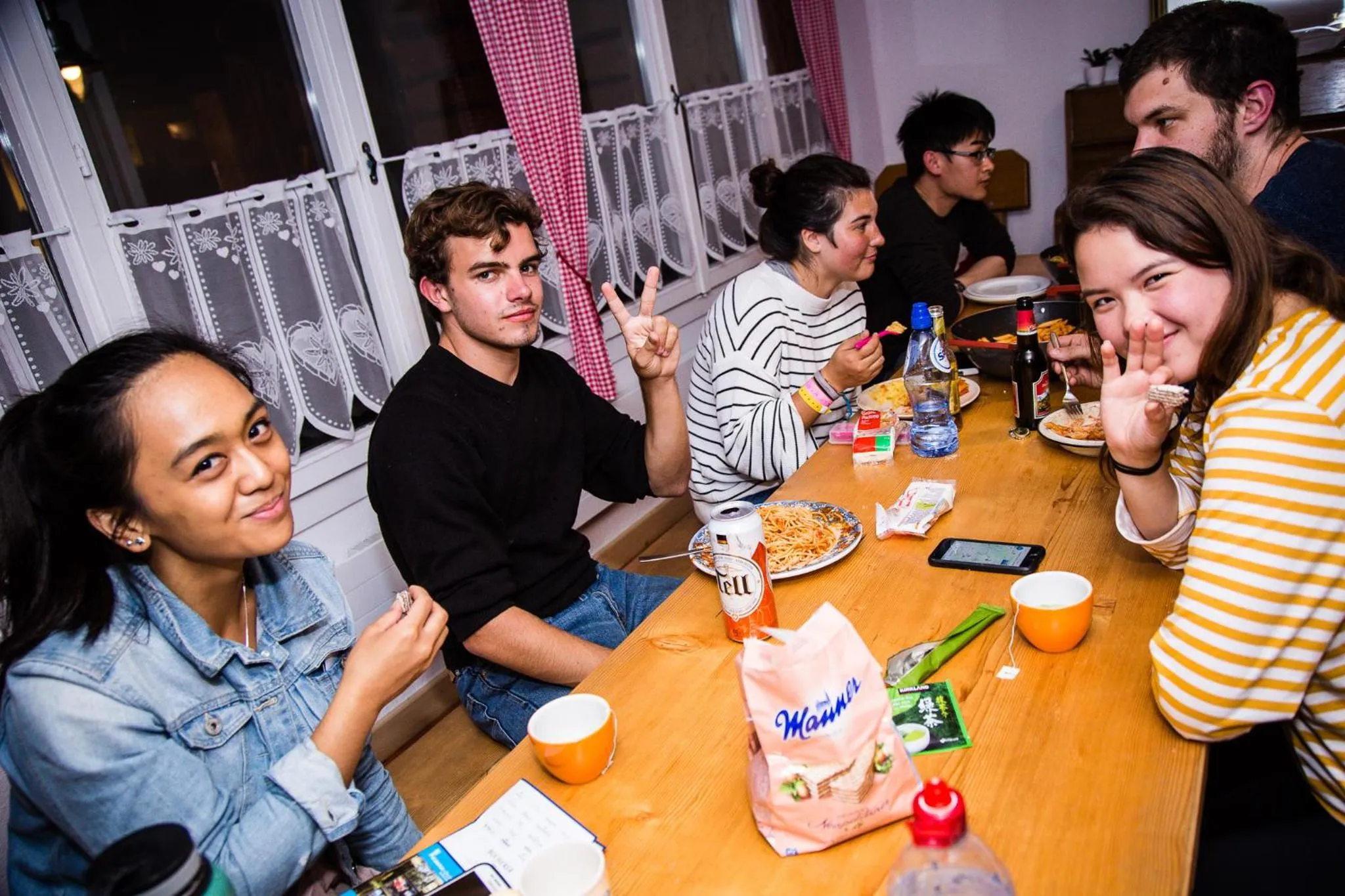 Communal kitchen in Balmers Hostel