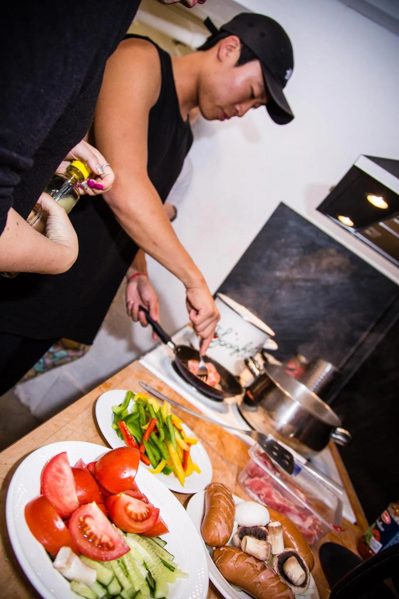 Communal kitchen in Balmers Hostel