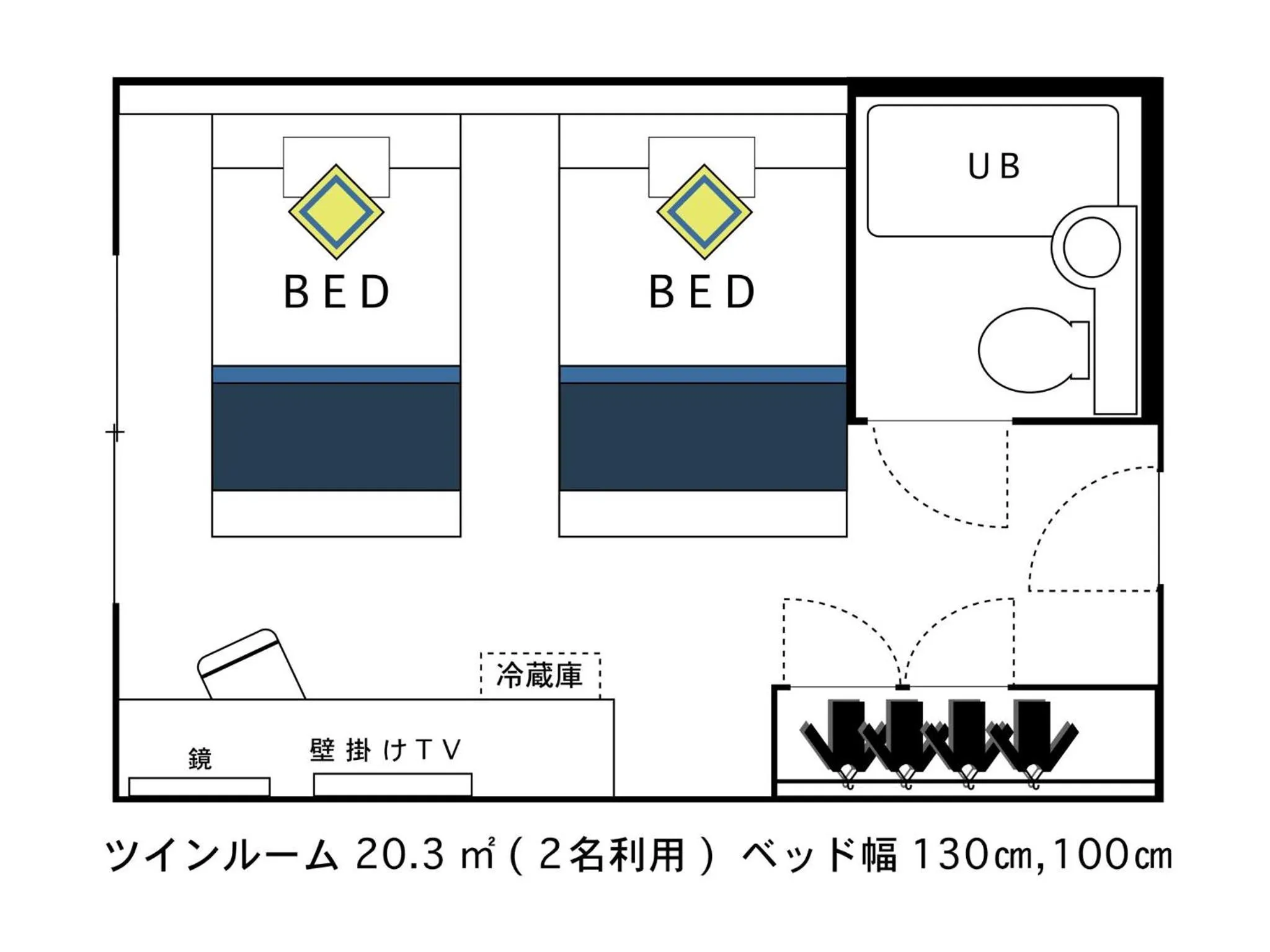 Photo of the whole room in Hotel Areaone Tokai