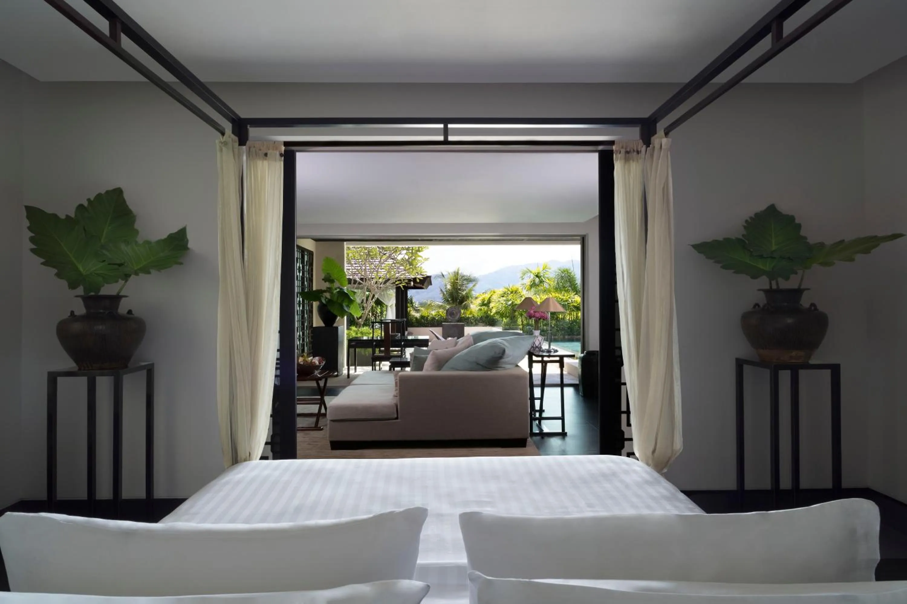Pool view, Bed in The Pavilions Phuket