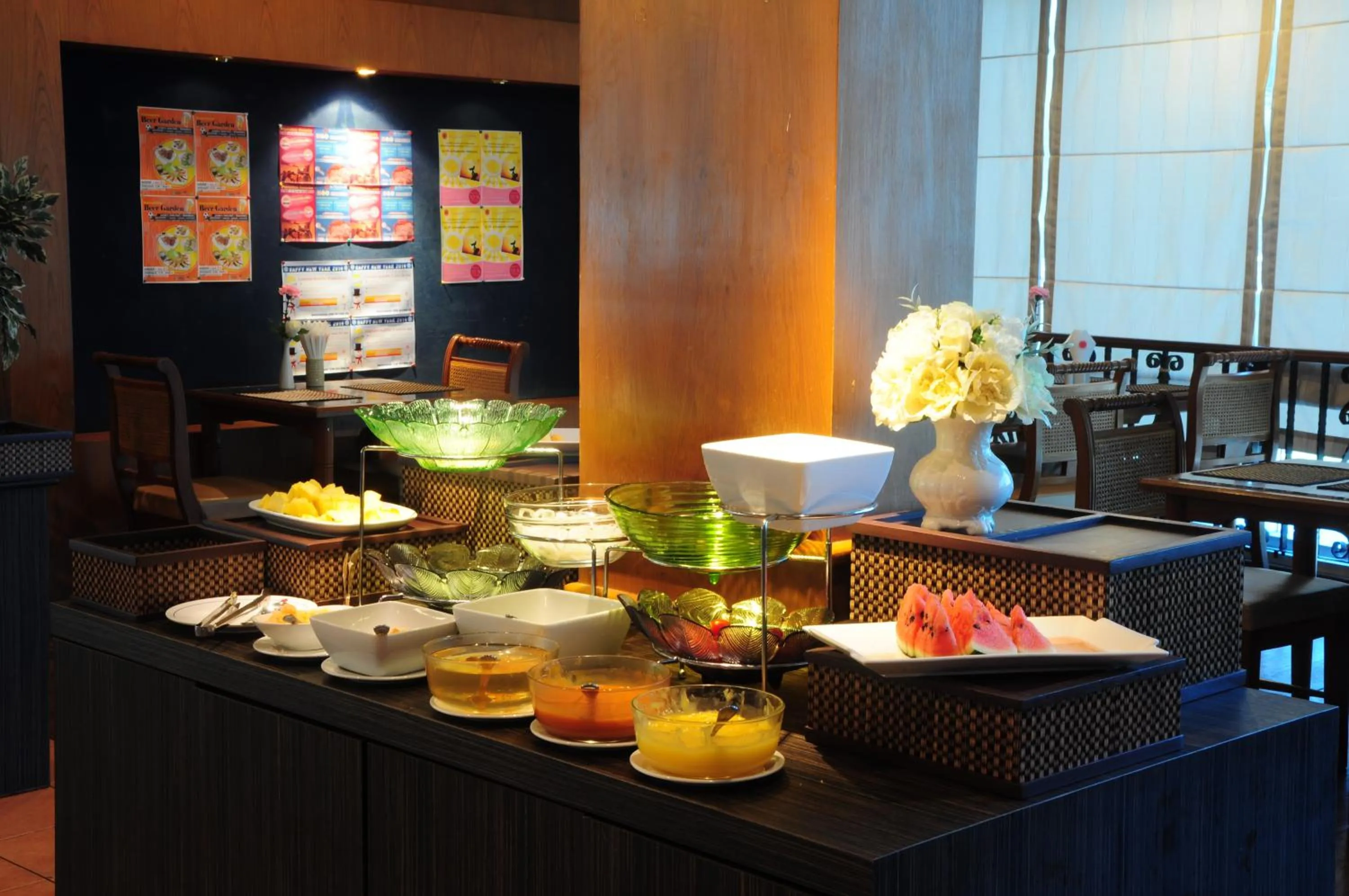 American breakfast in New Travel Lodge Hotel