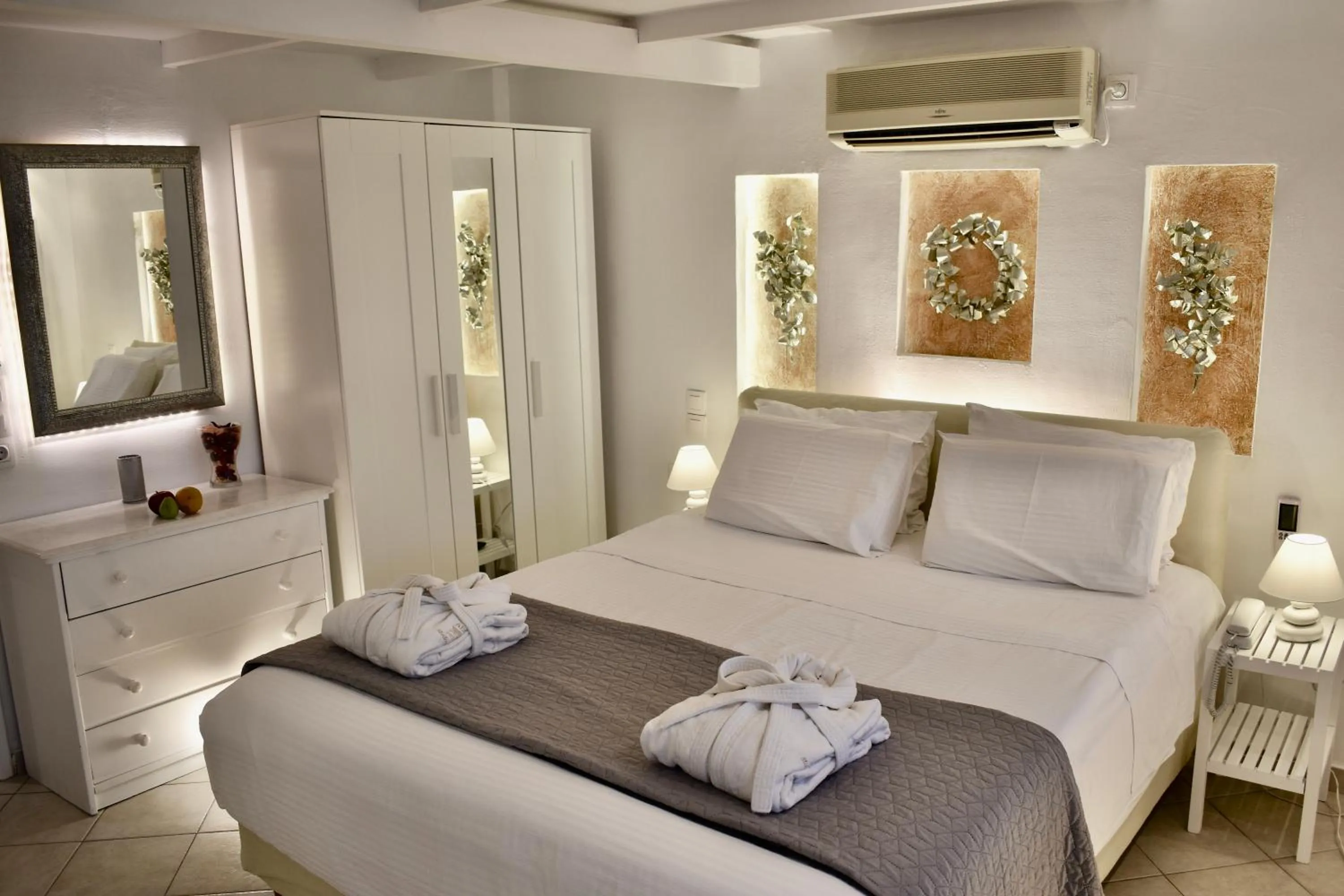 Bed in Aeolos Art & Eco Suites Adults Only