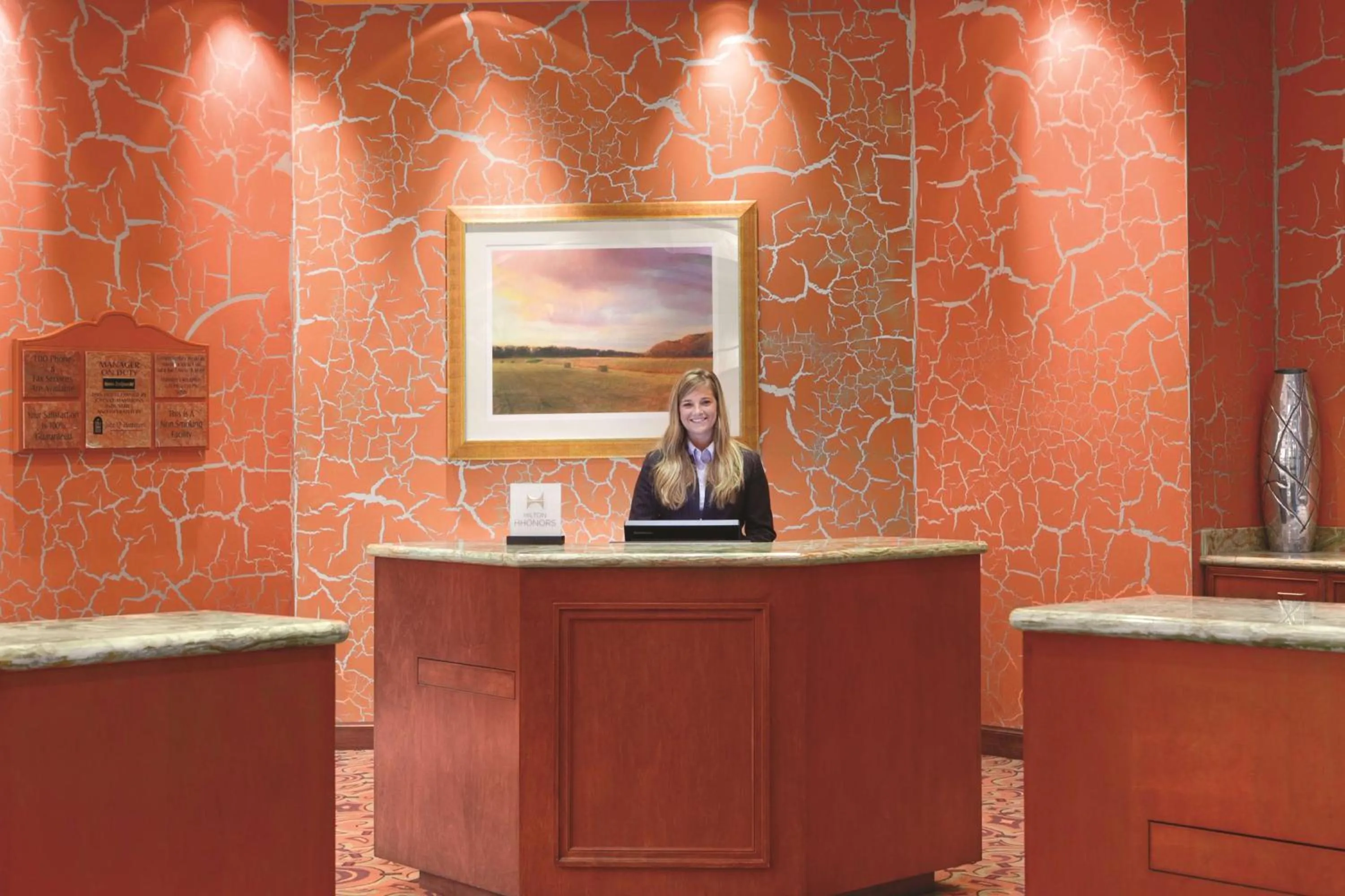 Lobby or reception in Embassy Suites East Peoria Hotel and Riverfront Conference Center