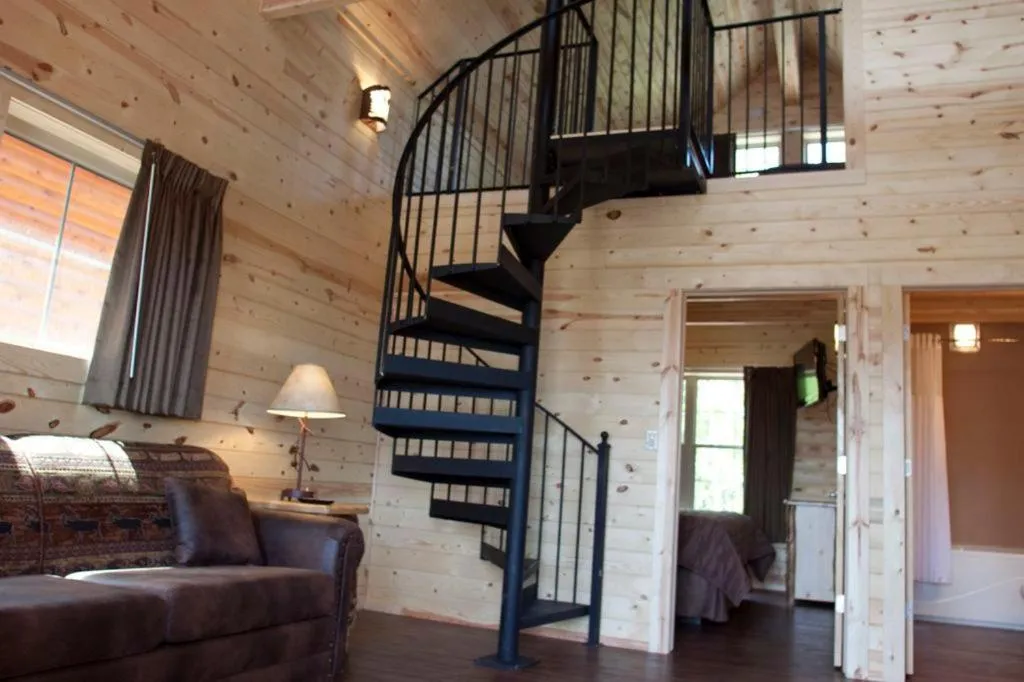 Seating area in Cabins of Mackinac & Lodge