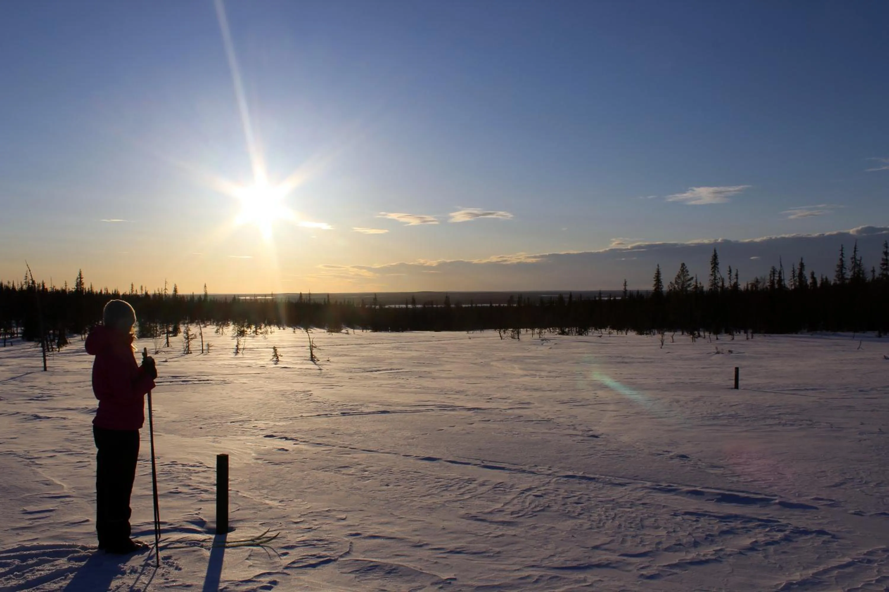People in Tankavaara Gold Village
