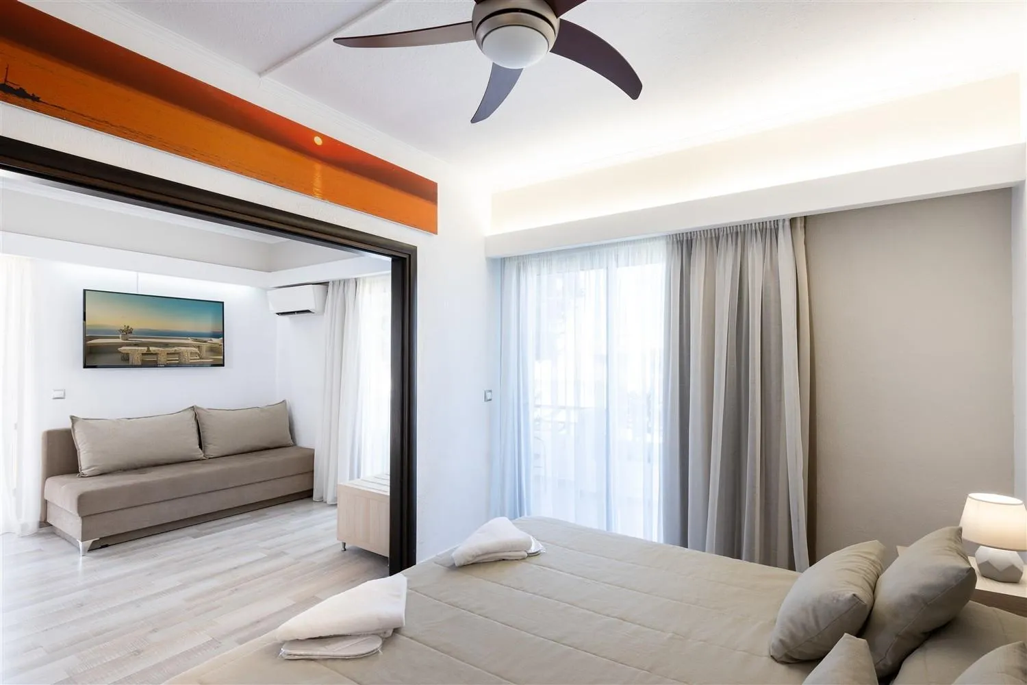 Bedroom, Bed in Terinikos Sunny Garden Hotel & Junior Suites New Renovation 2025