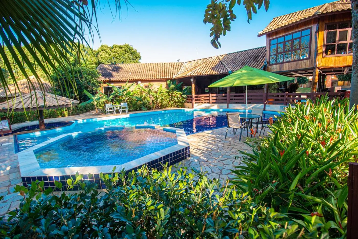 Pool view in Hotel Pousada Arizona