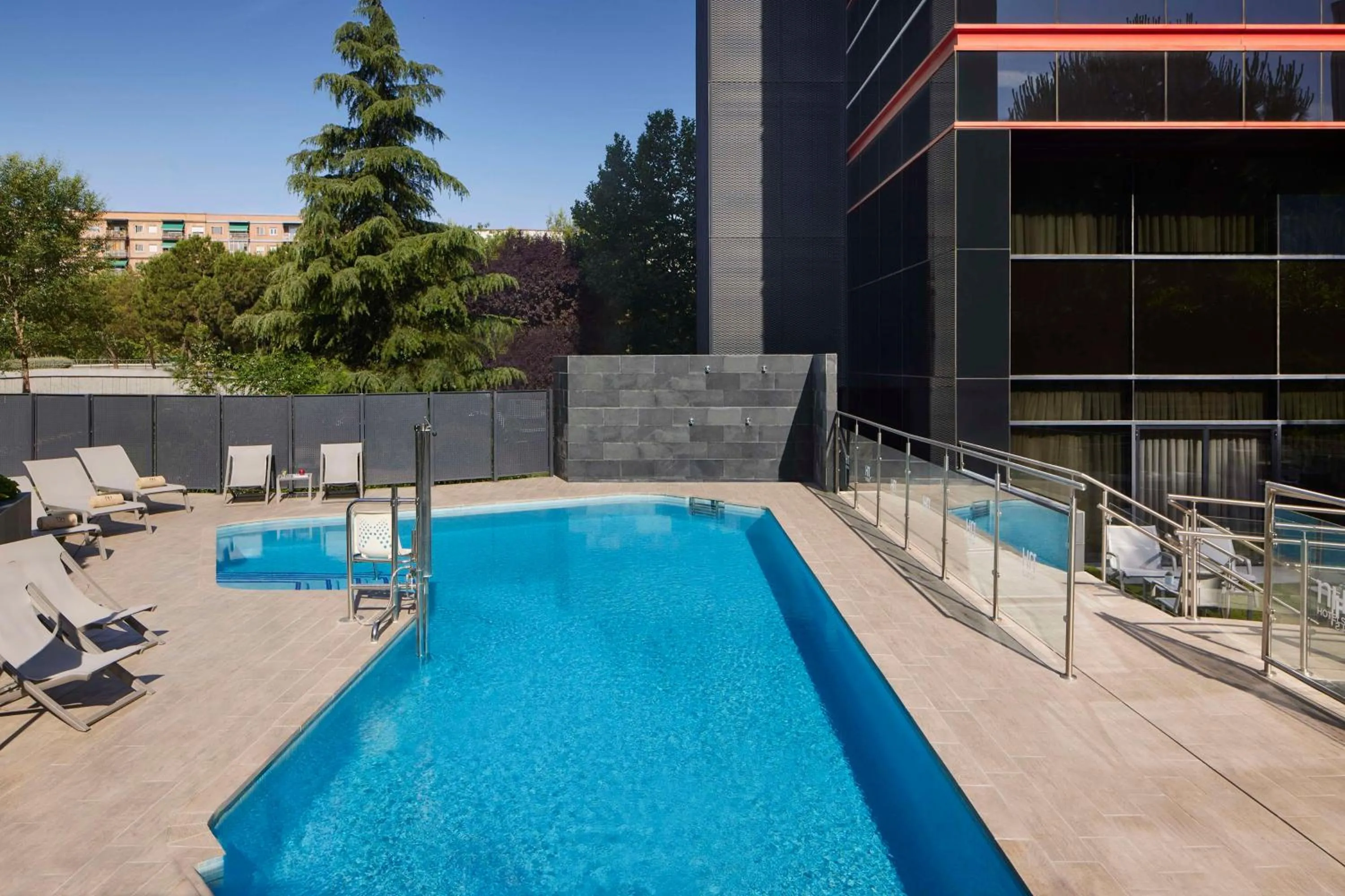 Pool view in NH Madrid Ribera del Manzanares