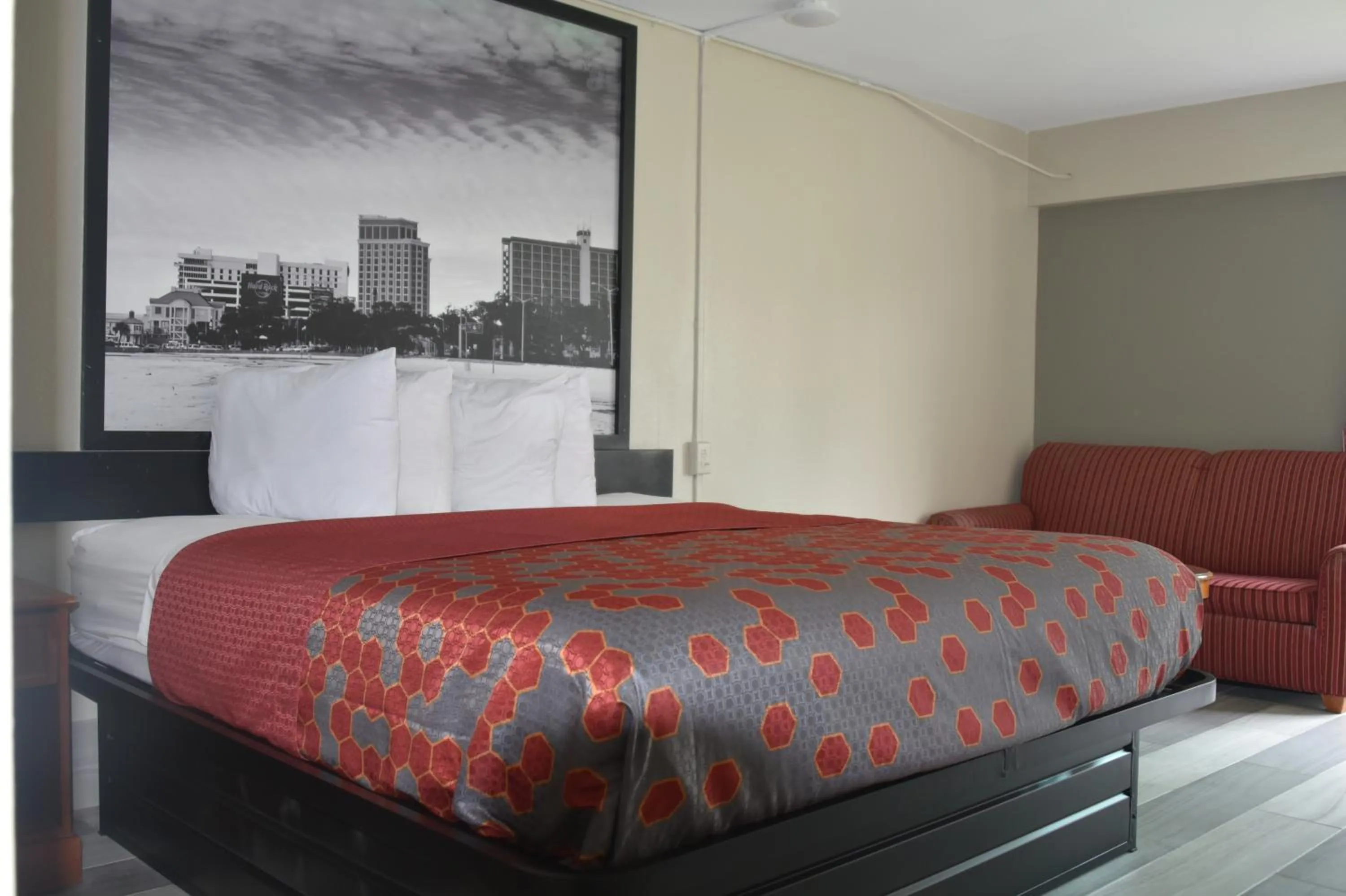 Bed in Biloxi Beach Hotel