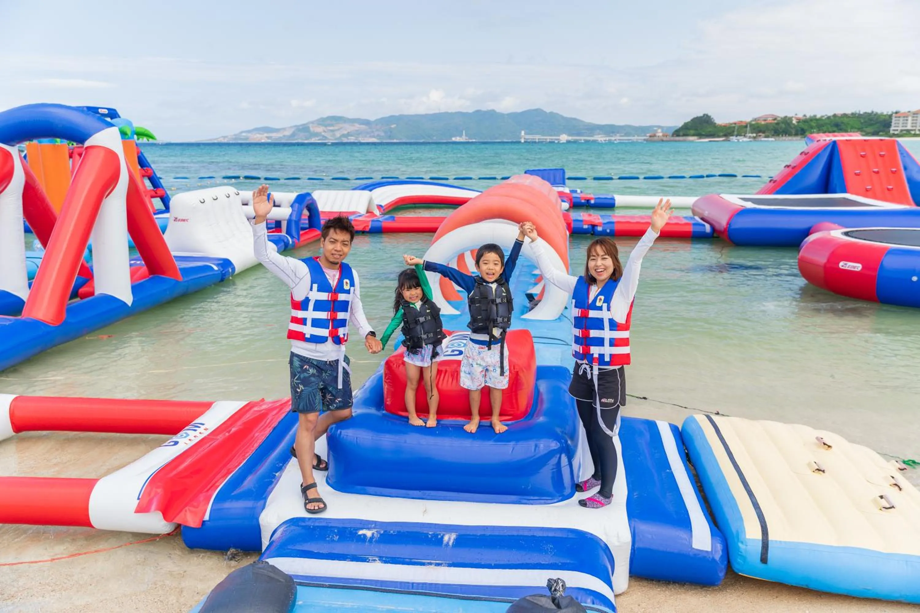 Aqua park in Okinawa Kariyushi Resort EXES Onna