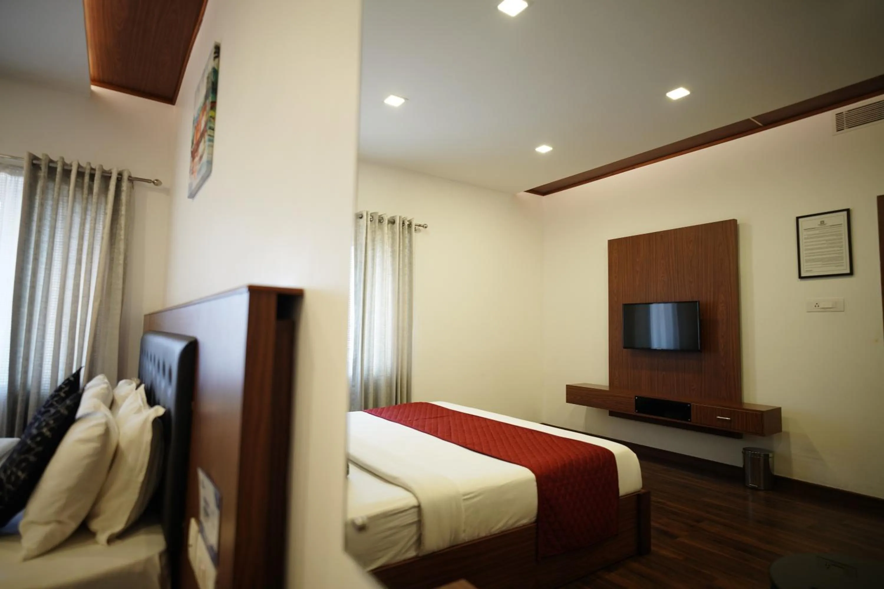 View (from property/room), Bed in Four N Square Residency