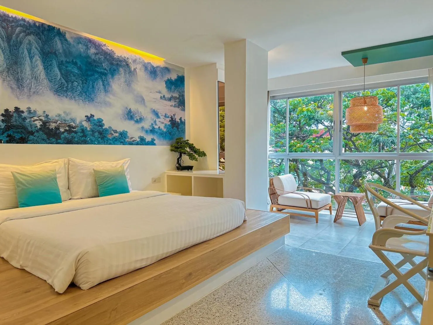 View (from property/room), Bed in Sino House Phuket Hotel - SHA Plus